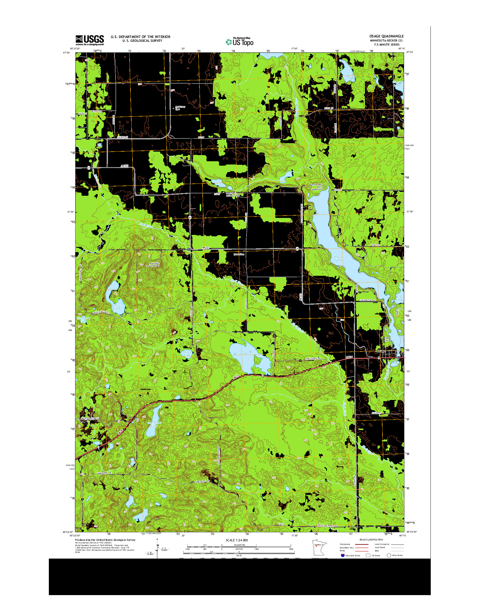 USGS US TOPO 7.5-MINUTE MAP FOR OSAGE, MN 2013
