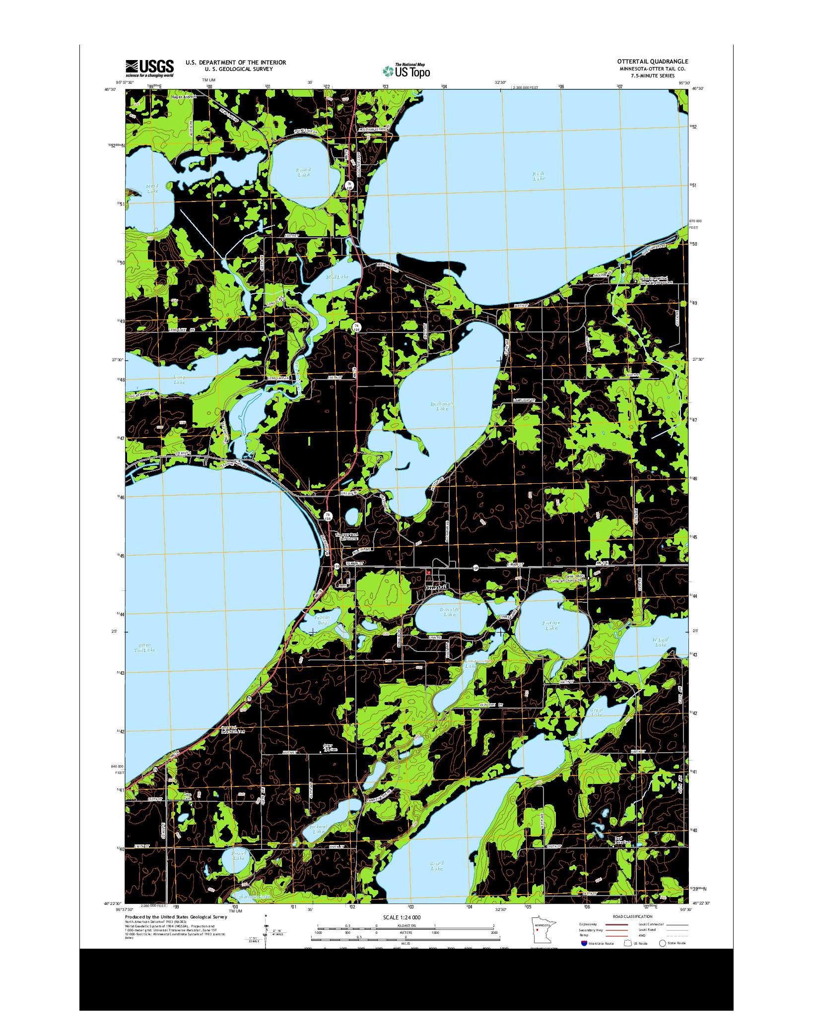 USGS US TOPO 7.5-MINUTE MAP FOR OTTERTAIL, MN 2013