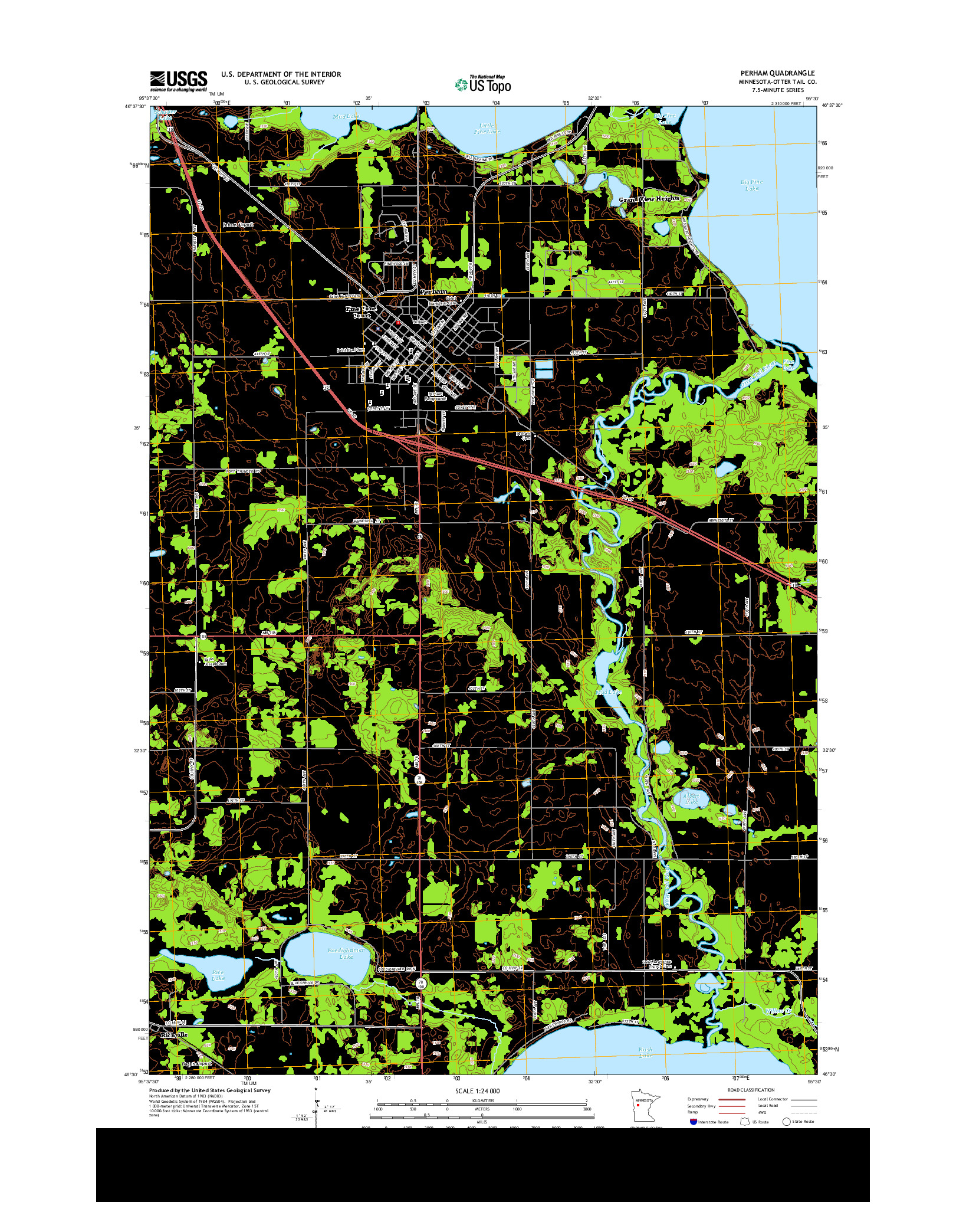 USGS US TOPO 7.5-MINUTE MAP FOR PERHAM, MN 2013