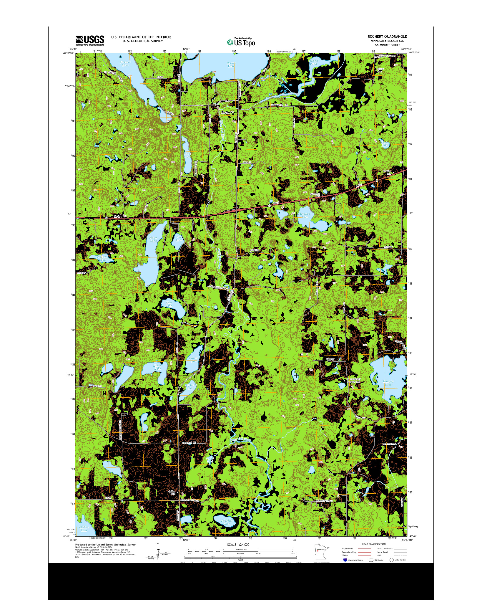 USGS US TOPO 7.5-MINUTE MAP FOR ROCHERT, MN 2013