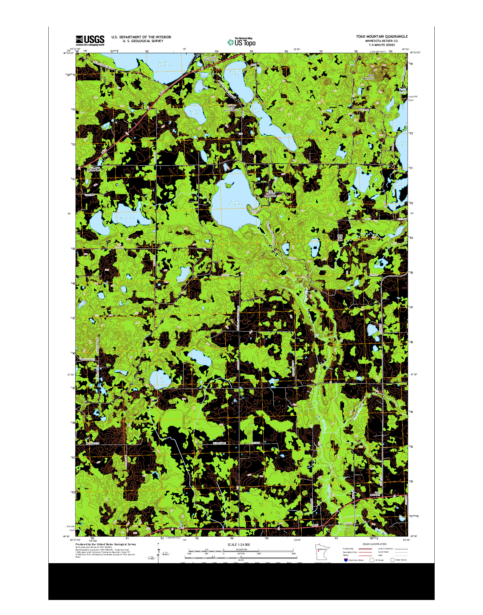 USGS US TOPO 7.5-MINUTE MAP FOR TOAD MOUNTAIN, MN 2013