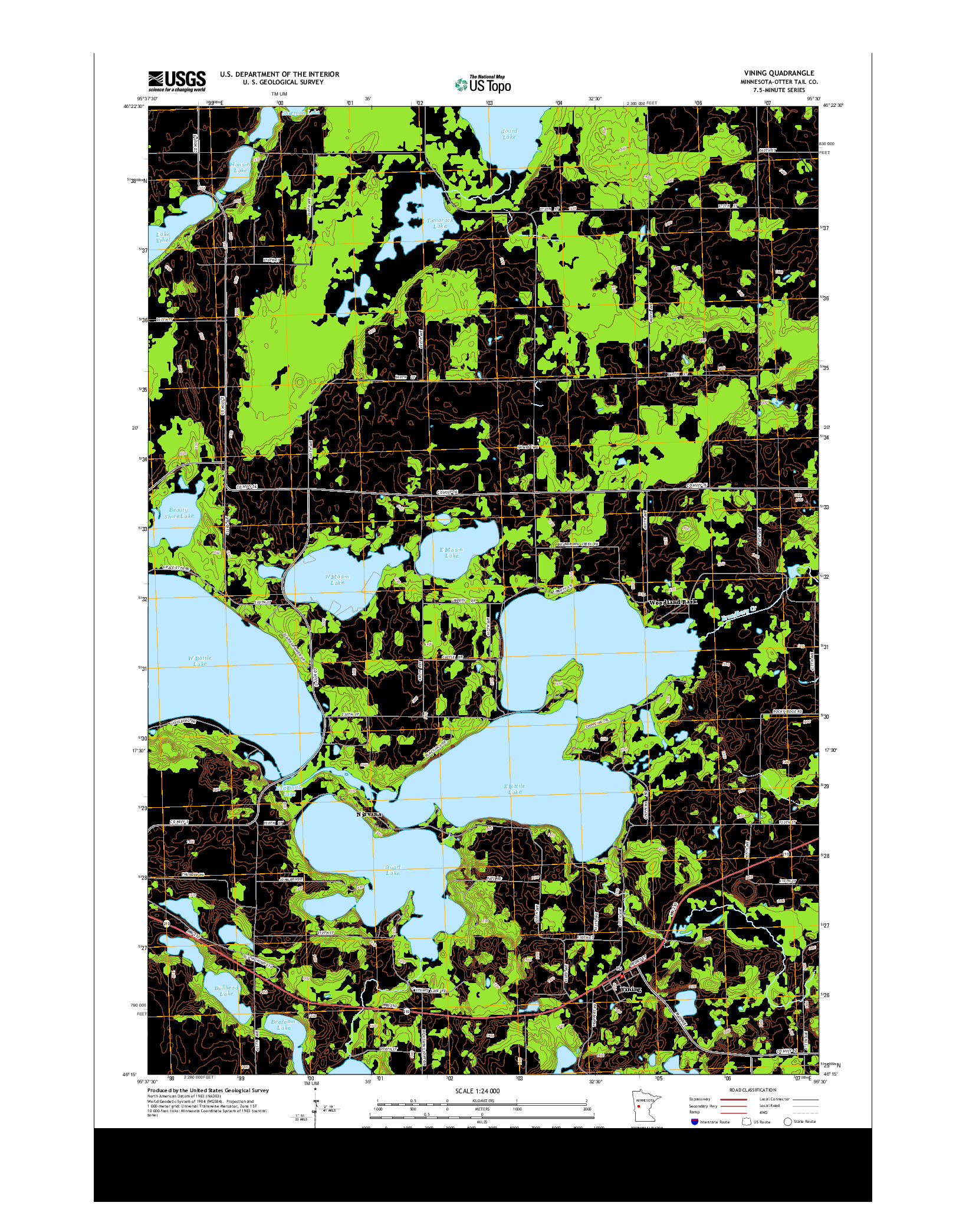 USGS US TOPO 7.5-MINUTE MAP FOR VINING, MN 2013