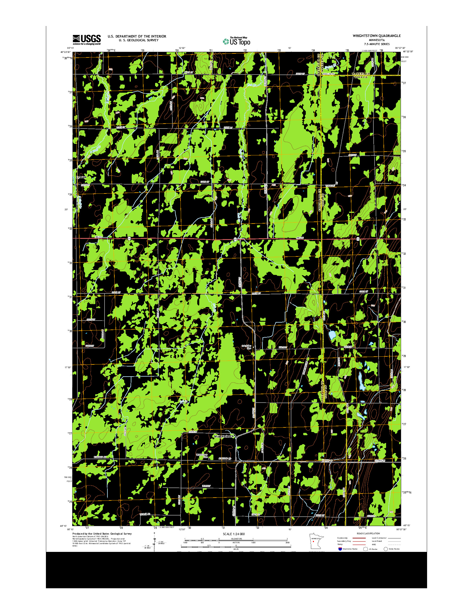 USGS US TOPO 7.5-MINUTE MAP FOR WRIGHTSTOWN, MN 2013
