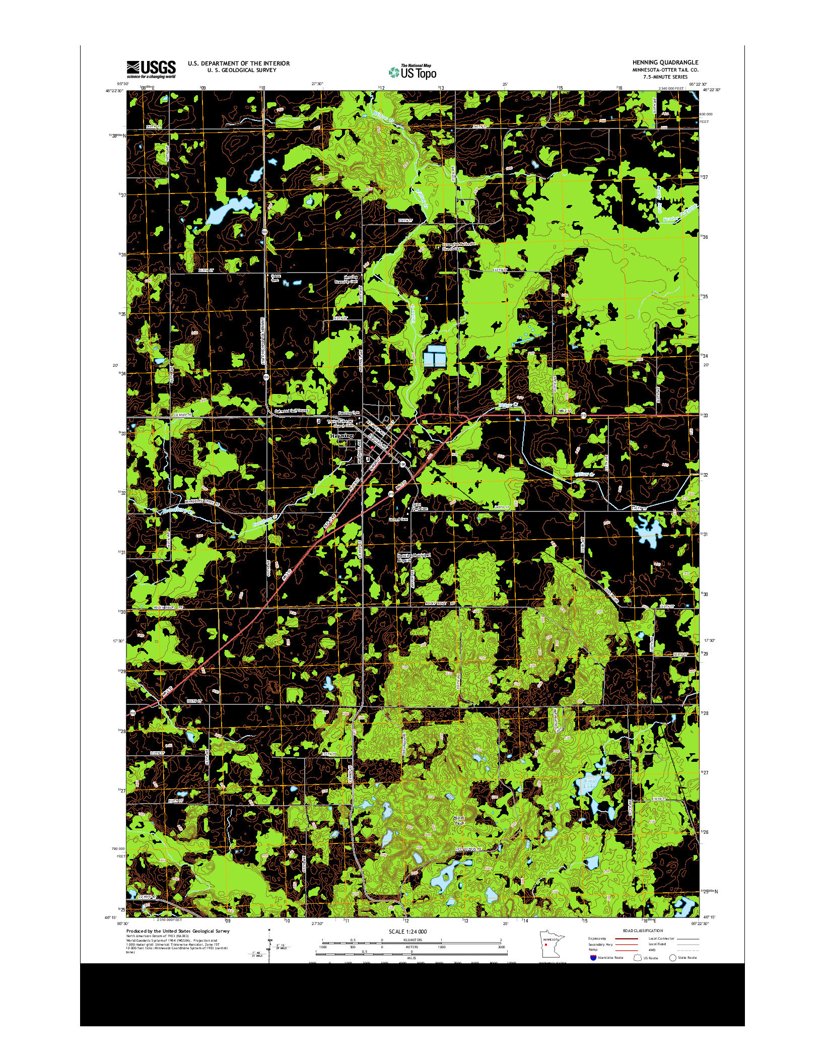 USGS US TOPO 7.5-MINUTE MAP FOR HENNING, MN 2013