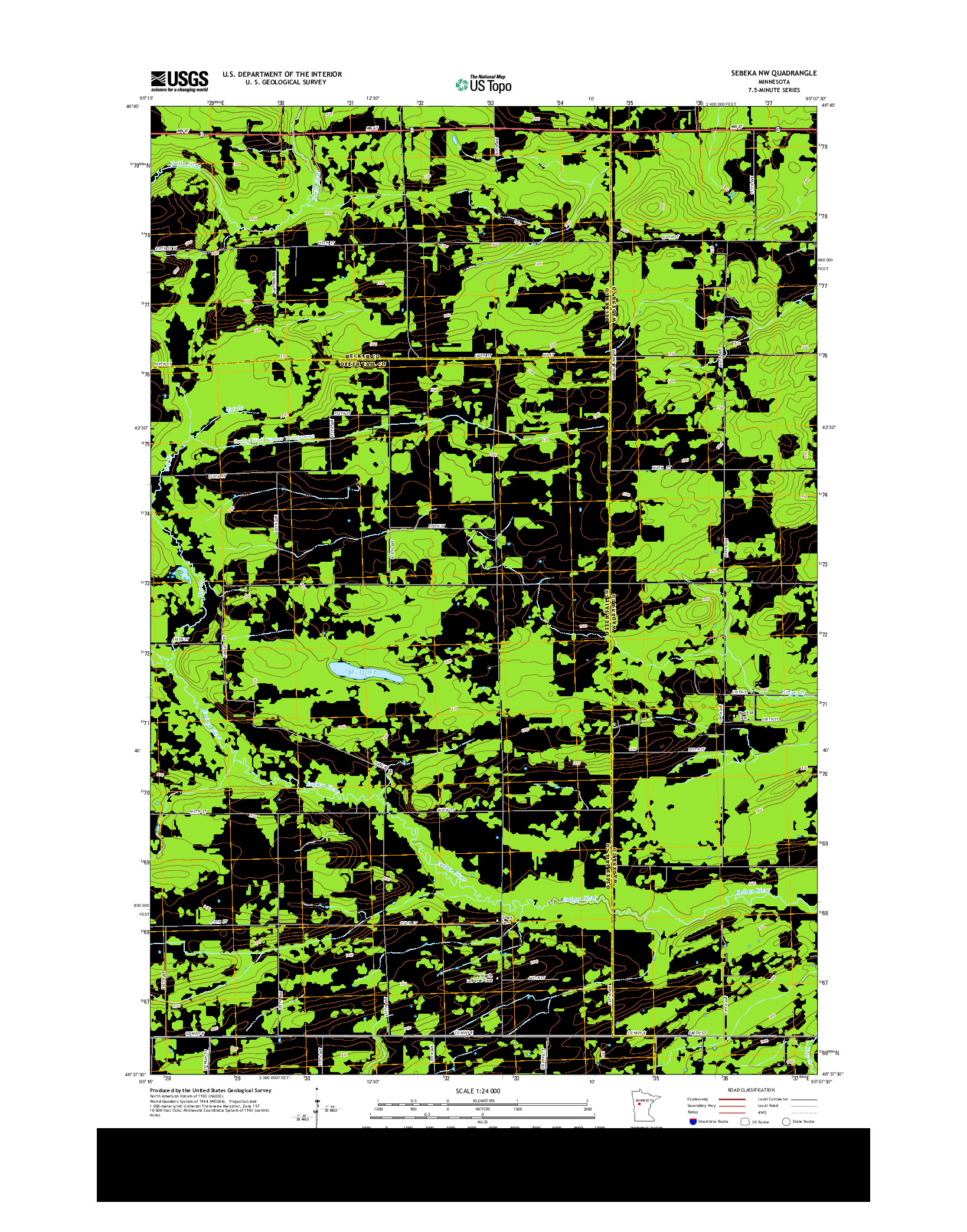 USGS US TOPO 7.5-MINUTE MAP FOR SEBEKA NW, MN 2013