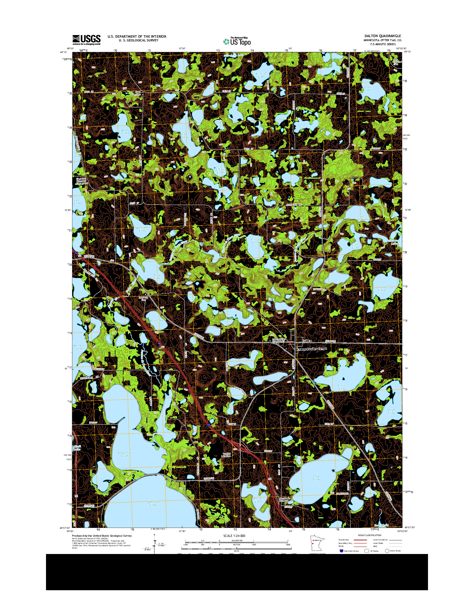 USGS US TOPO 7.5-MINUTE MAP FOR DALTON, MN 2013