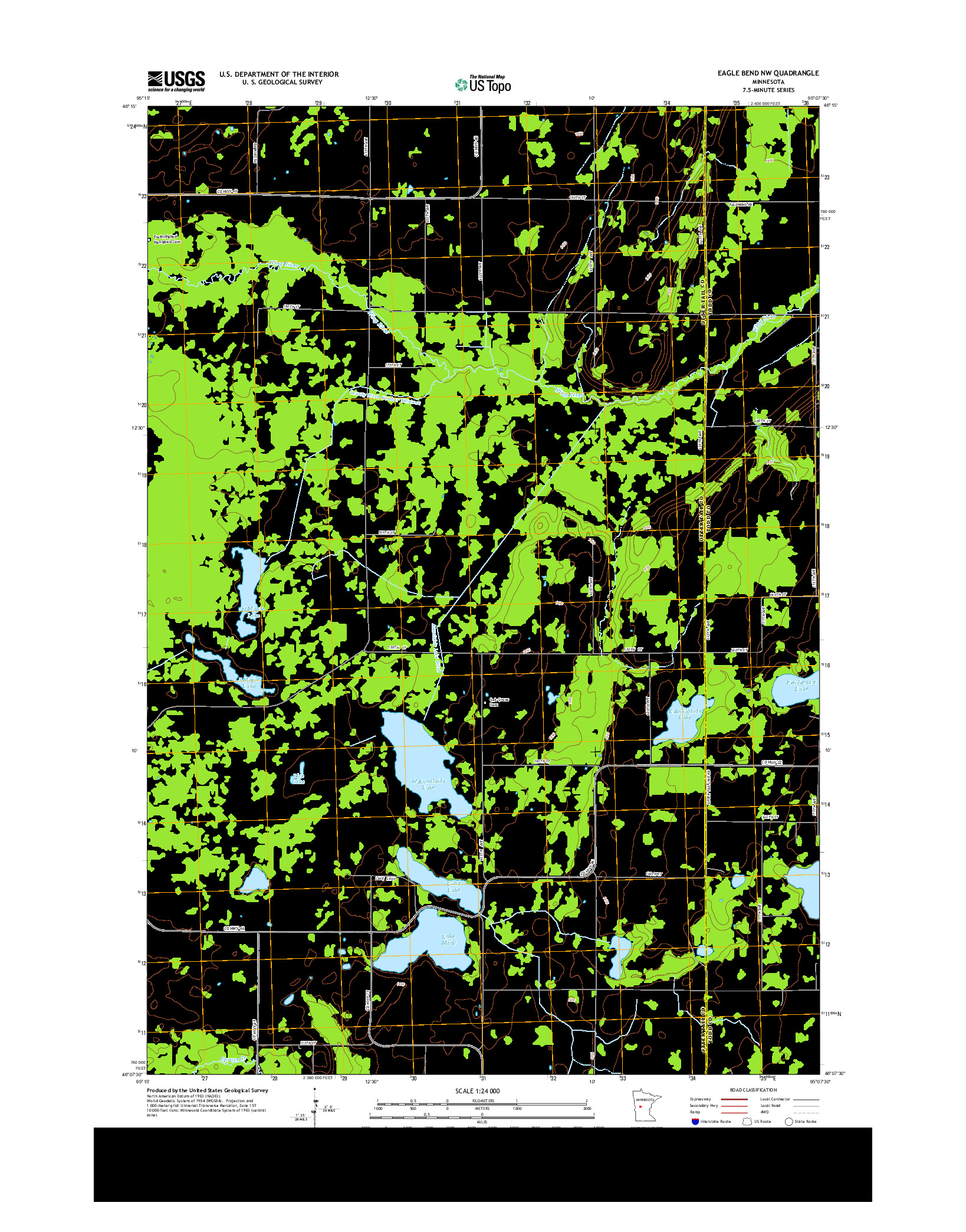 USGS US TOPO 7.5-MINUTE MAP FOR EAGLE BEND NW, MN 2013