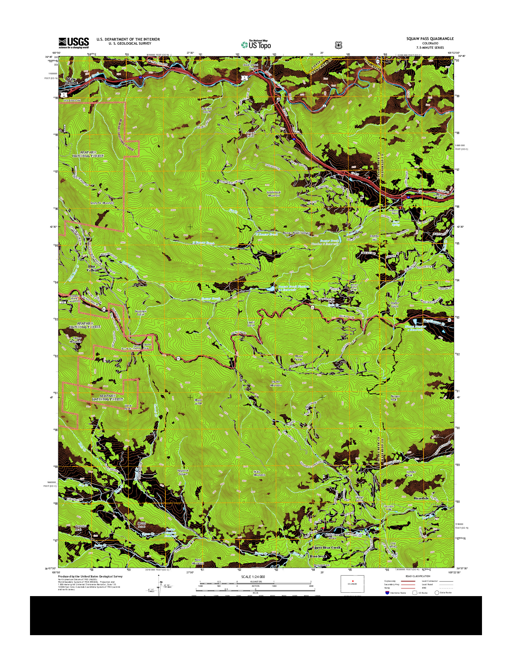 USGS US TOPO 7.5-MINUTE MAP FOR SQUAW PASS, CO 2013
