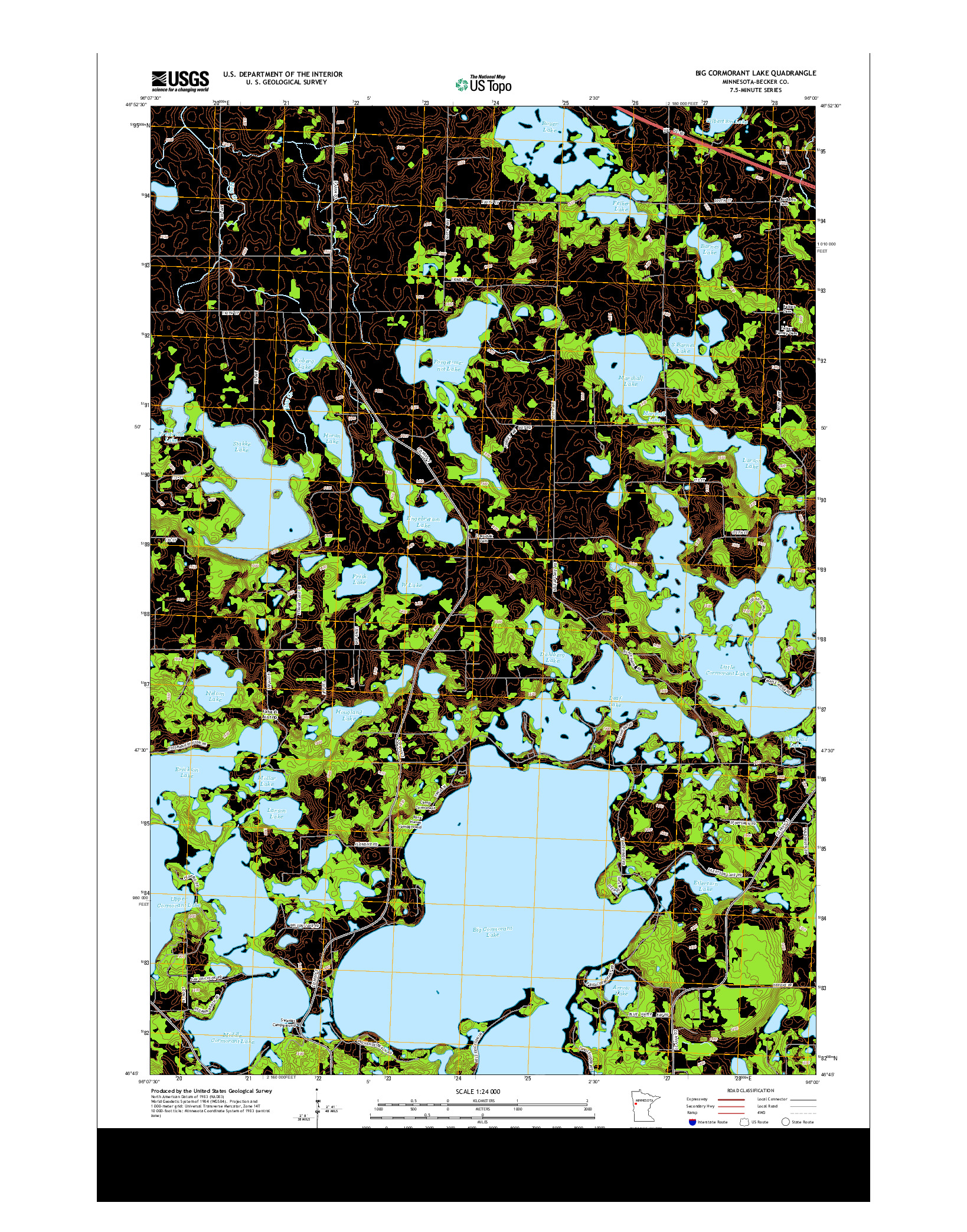 USGS US TOPO 7.5-MINUTE MAP FOR BIG CORMORANT LAKE, MN 2013