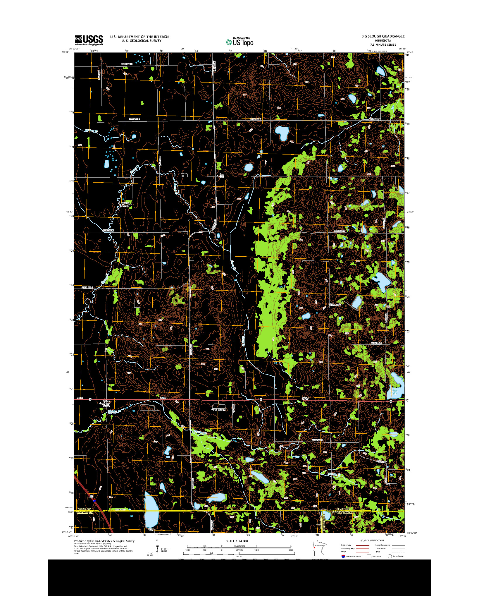 USGS US TOPO 7.5-MINUTE MAP FOR BIG SLOUGH, MN 2013