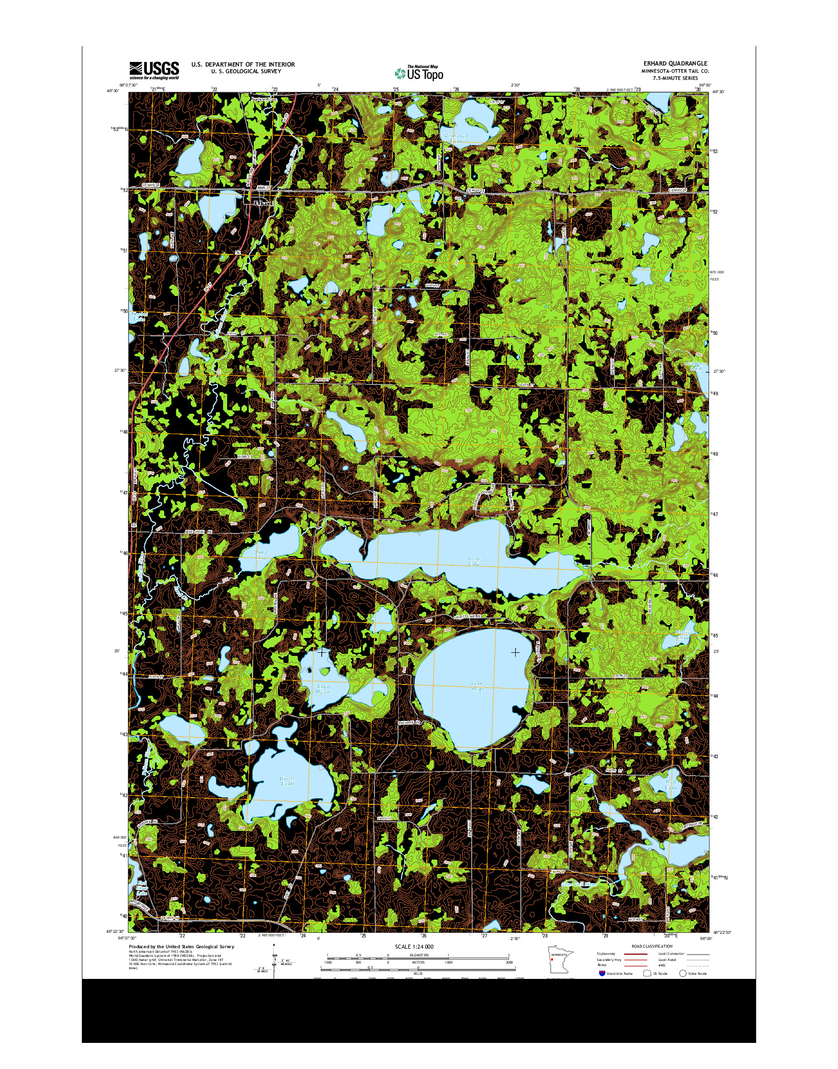 USGS US TOPO 7.5-MINUTE MAP FOR ERHARD, MN 2013