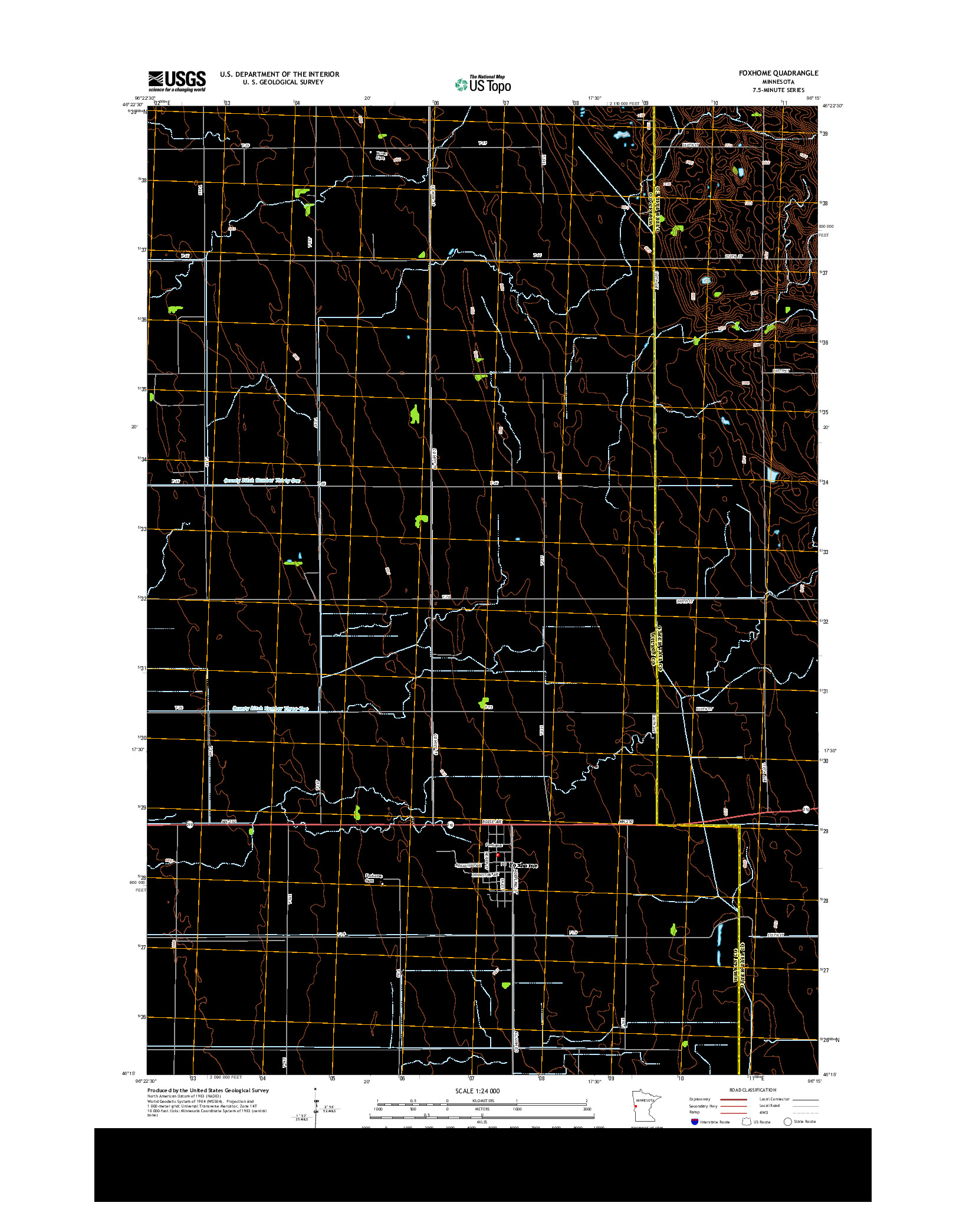 USGS US TOPO 7.5-MINUTE MAP FOR FOXHOME, MN 2013