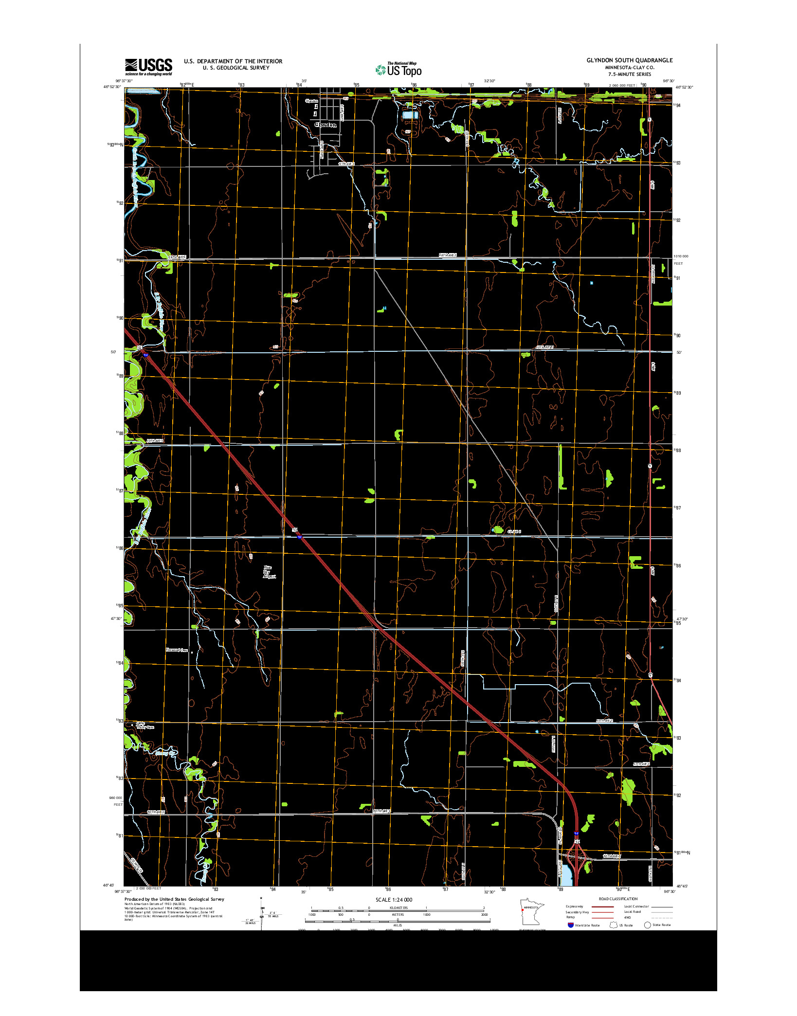 USGS US TOPO 7.5-MINUTE MAP FOR GLYNDON SOUTH, MN 2013