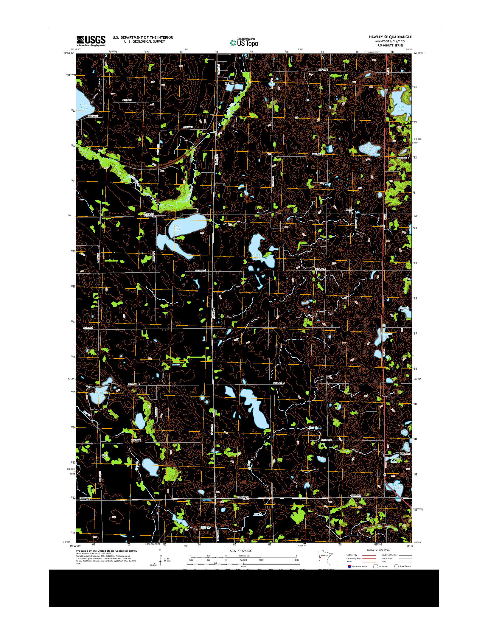 USGS US TOPO 7.5-MINUTE MAP FOR HAWLEY SE, MN 2013