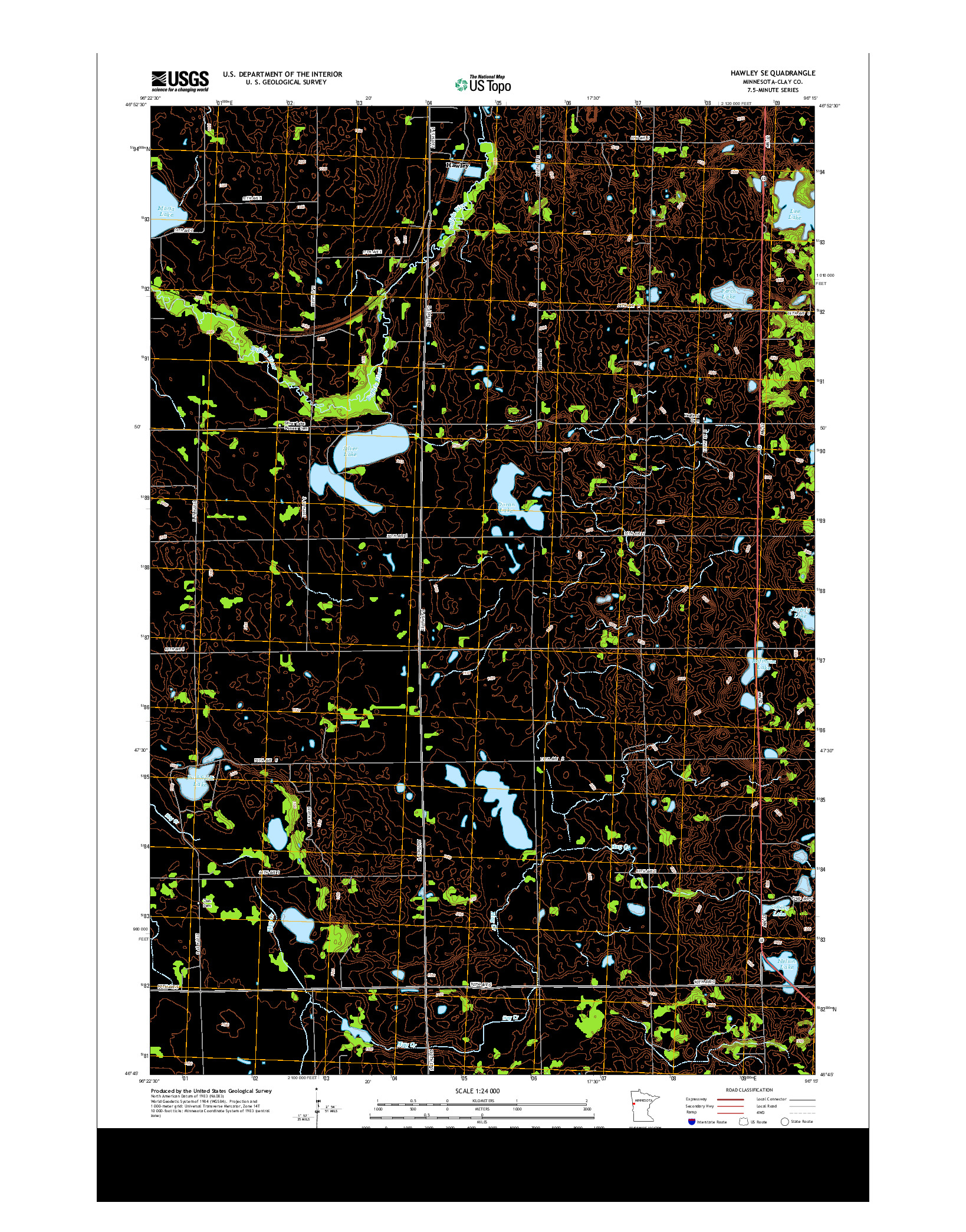 USGS US TOPO 7.5-MINUTE MAP FOR HAWLEY SE, MN 2013
