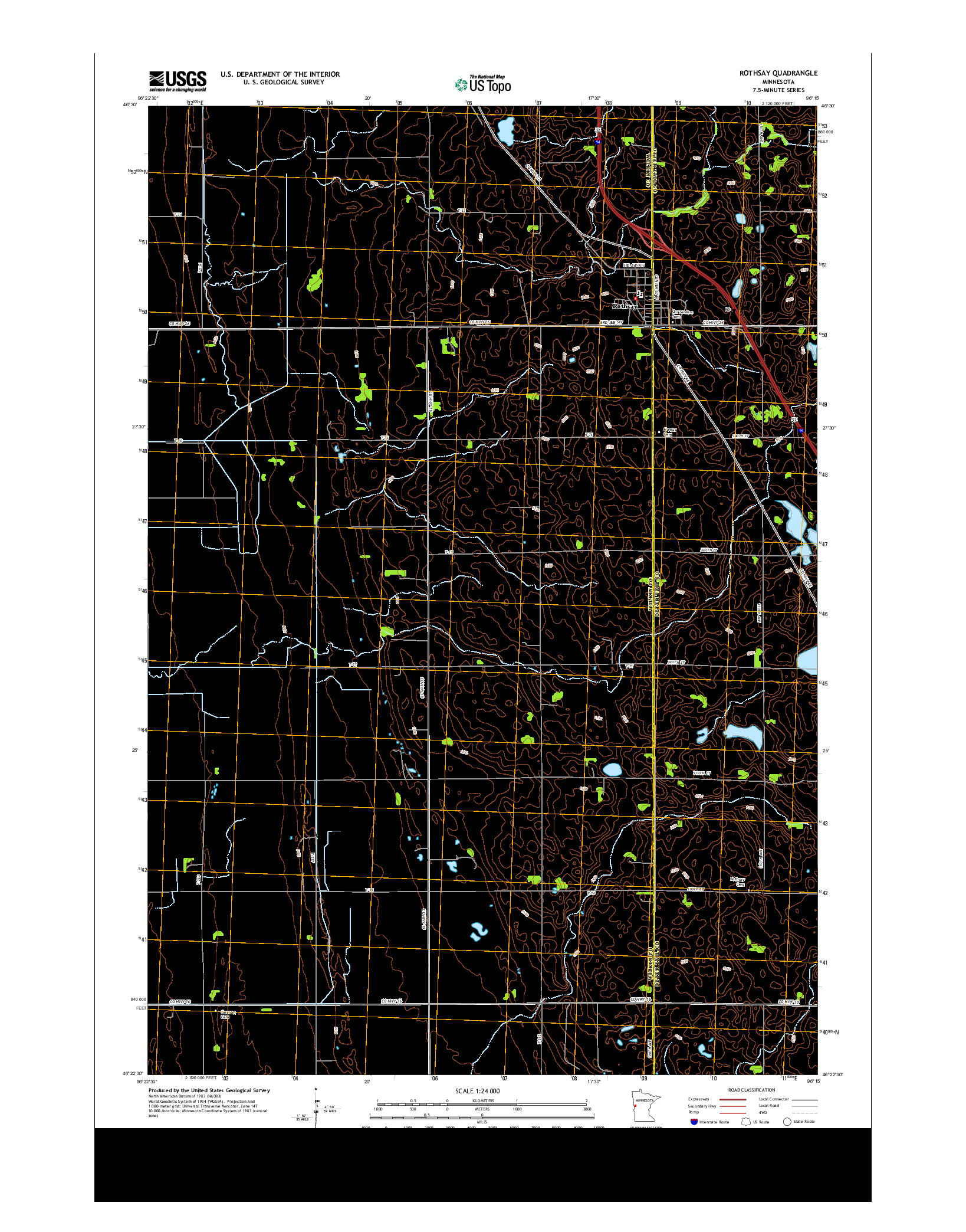 USGS US TOPO 7.5-MINUTE MAP FOR ROTHSAY, MN 2013