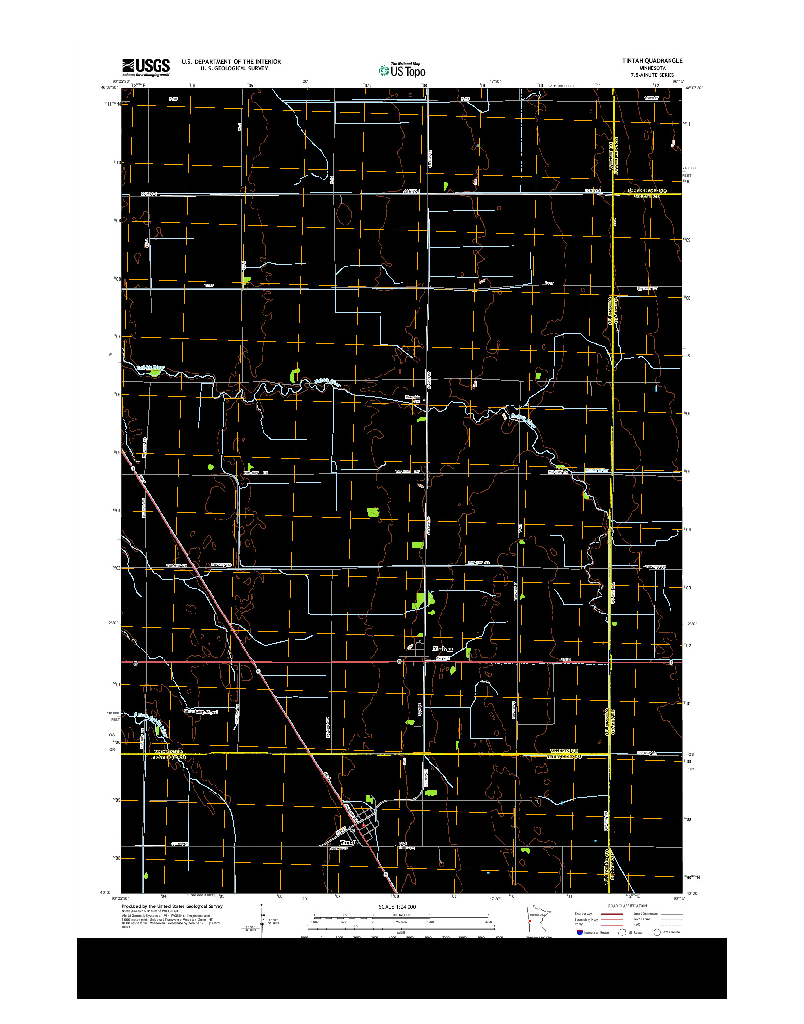 USGS US TOPO 7.5-MINUTE MAP FOR TINTAH, MN 2013
