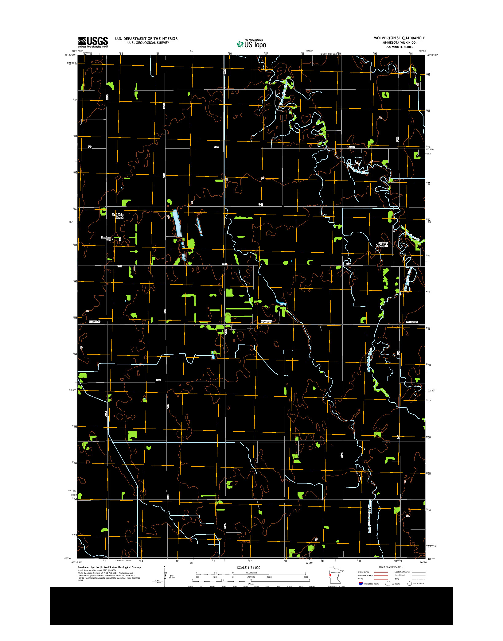 USGS US TOPO 7.5-MINUTE MAP FOR WOLVERTON SE, MN 2013