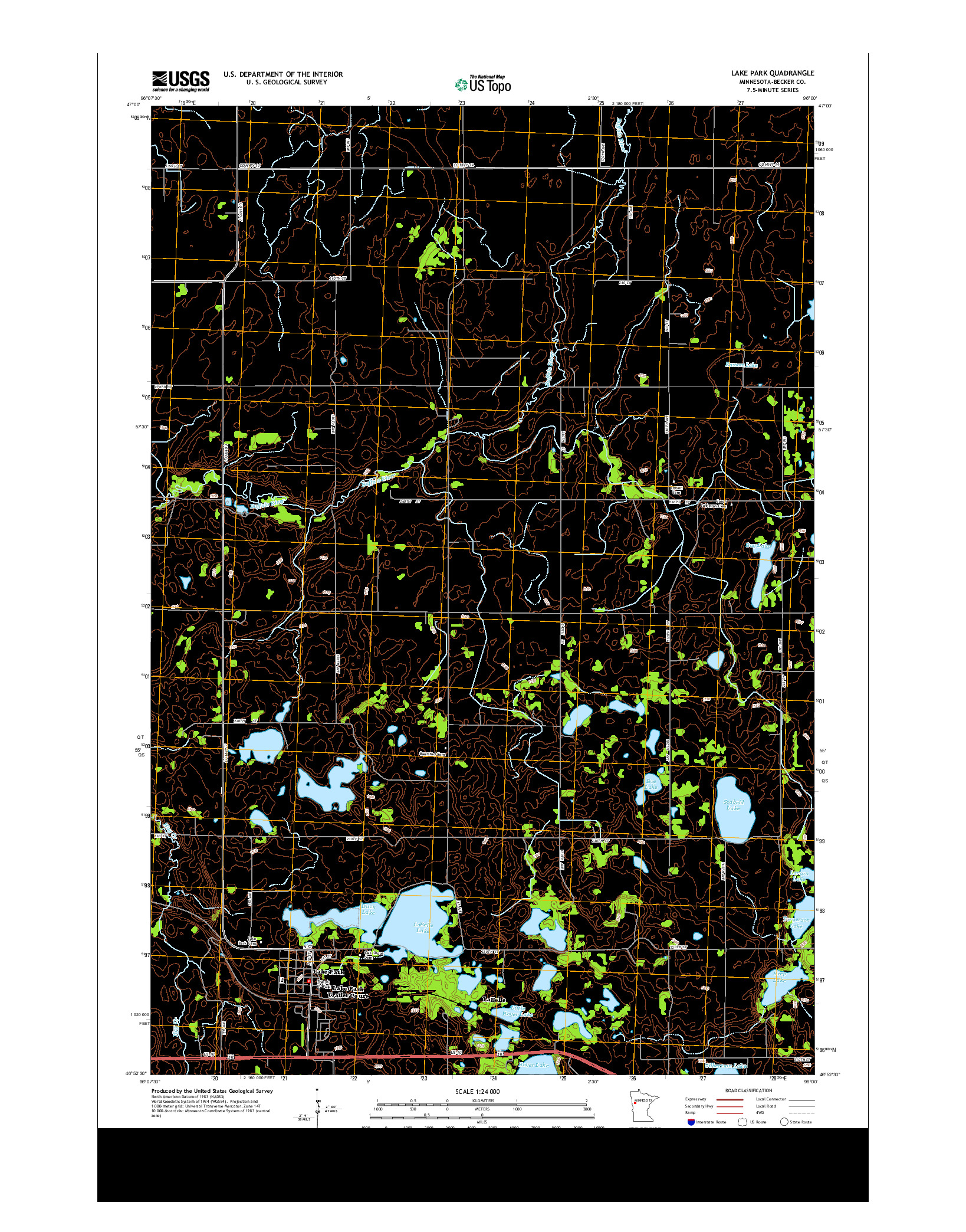 USGS US TOPO 7.5-MINUTE MAP FOR LAKE PARK, MN 2013