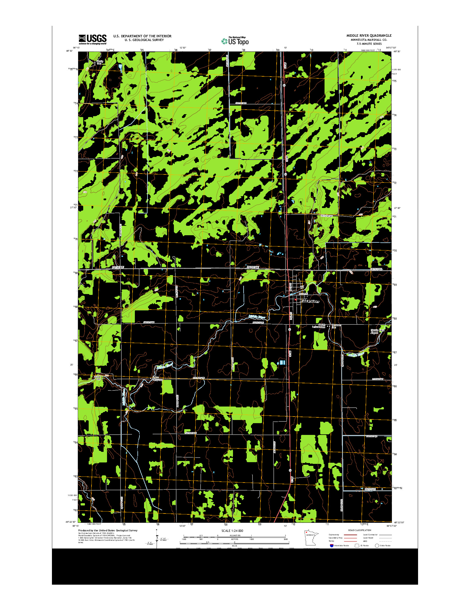 USGS US TOPO 7.5-MINUTE MAP FOR MIDDLE RIVER, MN 2013