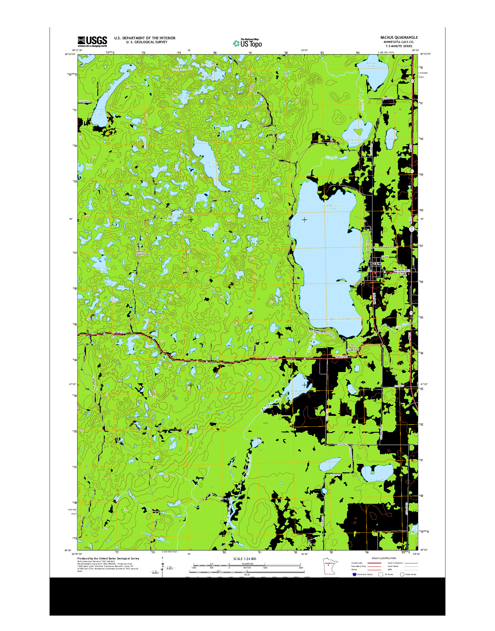 USGS US TOPO 7.5-MINUTE MAP FOR BACKUS, MN 2013