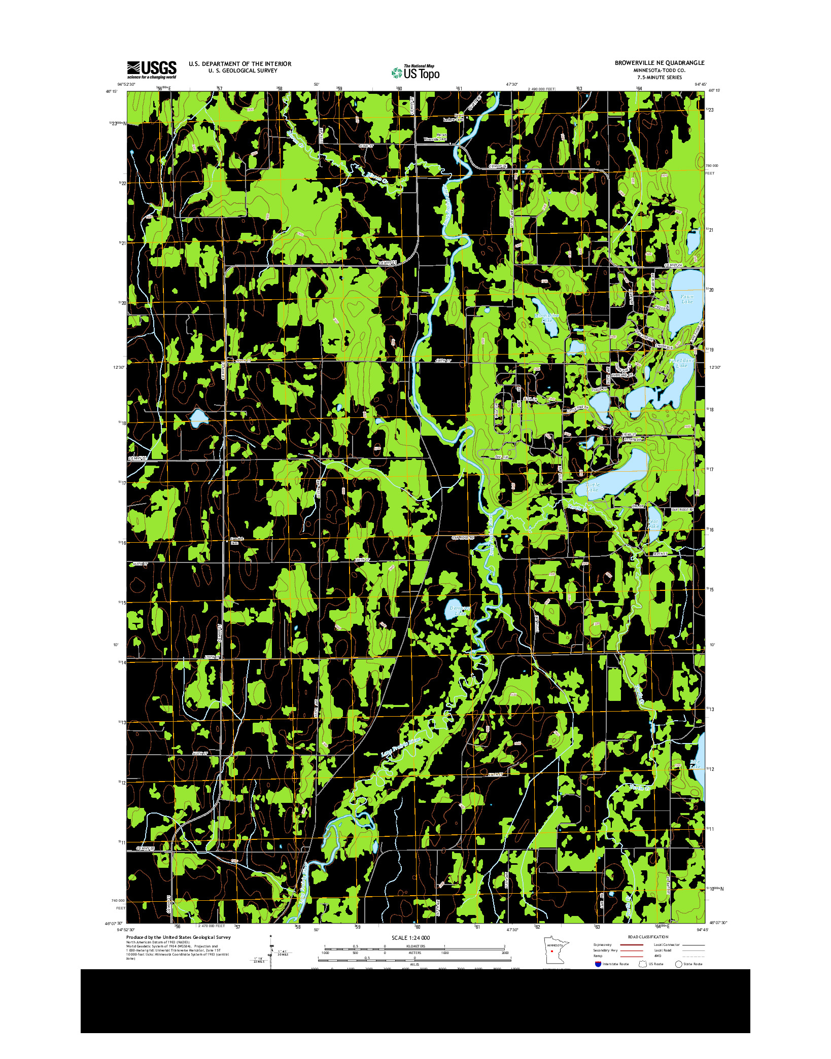 USGS US TOPO 7.5-MINUTE MAP FOR BROWERVILLE NE, MN 2013