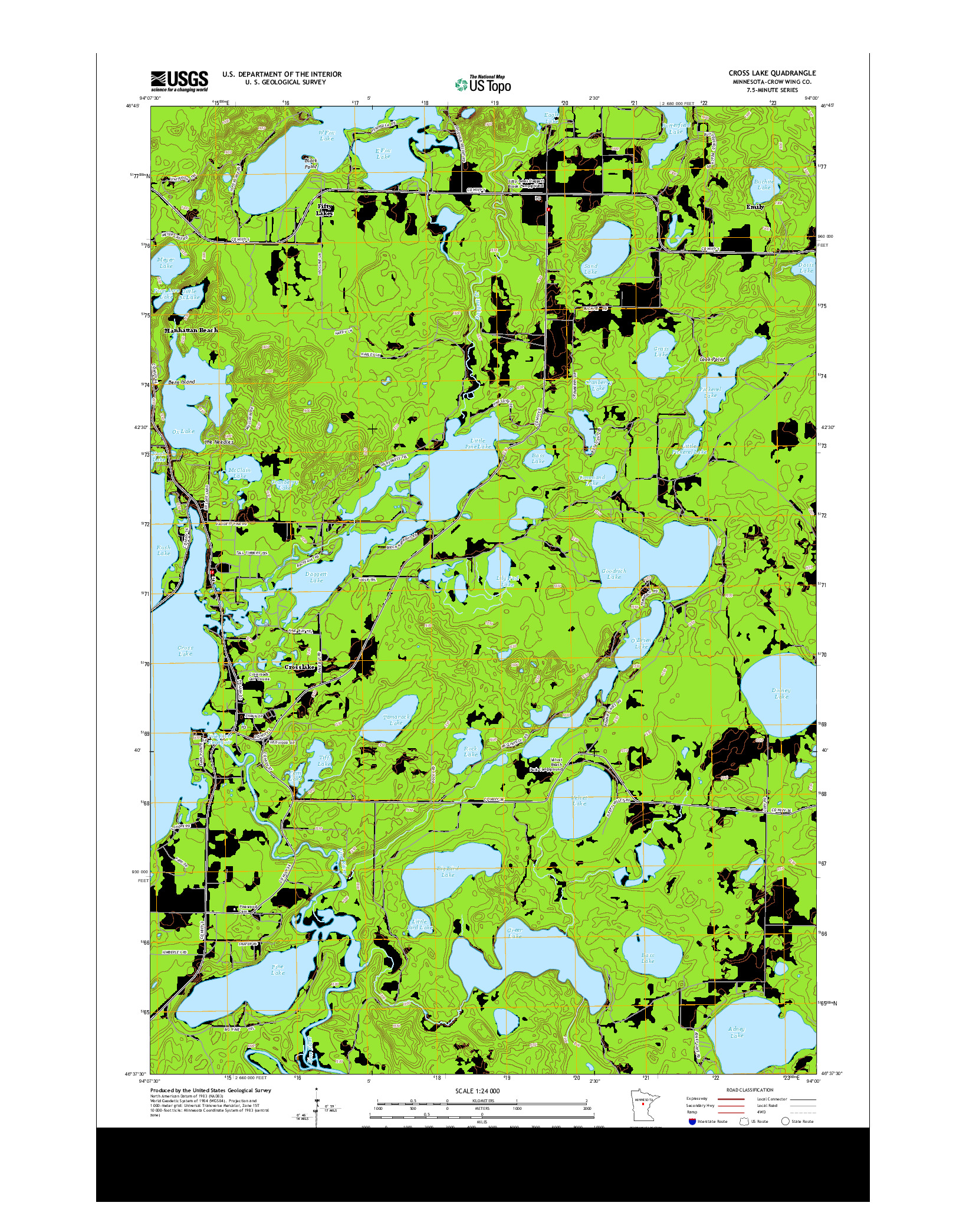 USGS US TOPO 7.5-MINUTE MAP FOR CROSS LAKE, MN 2013