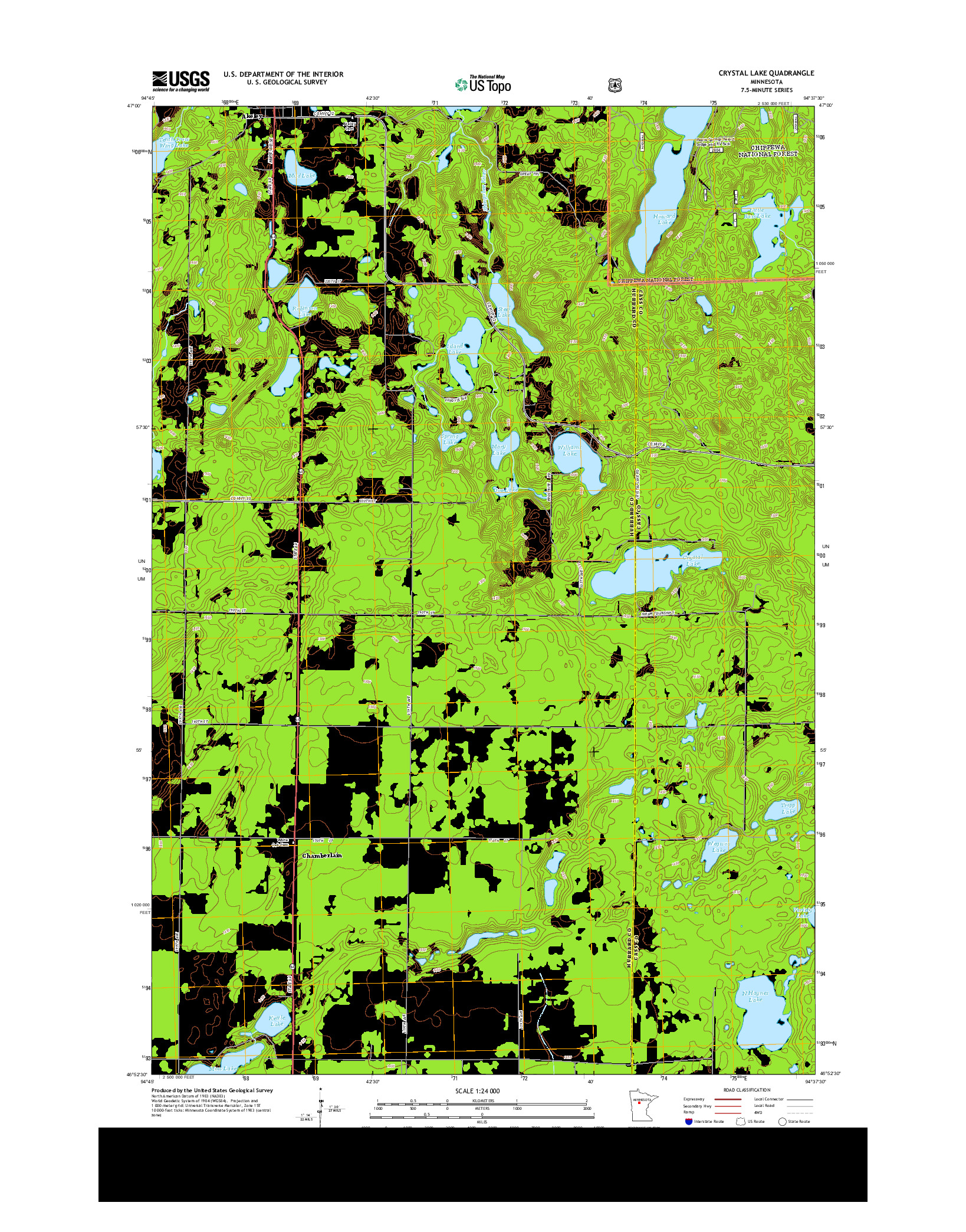 USGS US TOPO 7.5-MINUTE MAP FOR CRYSTAL LAKE, MN 2013