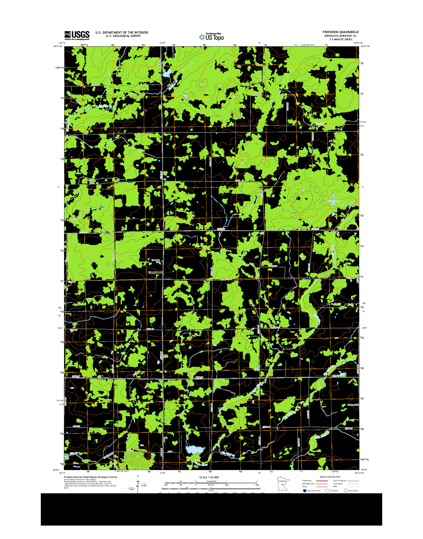 USGS US TOPO 7.5-MINUTE MAP FOR FREEDHEM, MN 2013