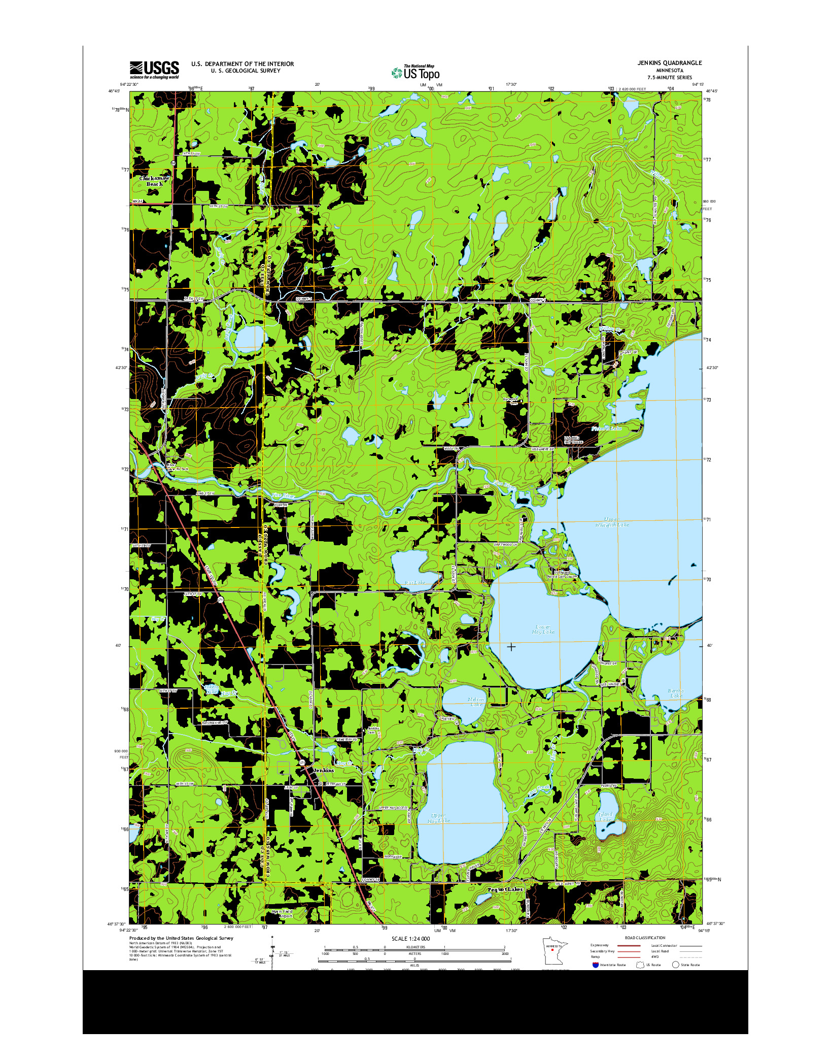 USGS US TOPO 7.5-MINUTE MAP FOR JENKINS, MN 2013