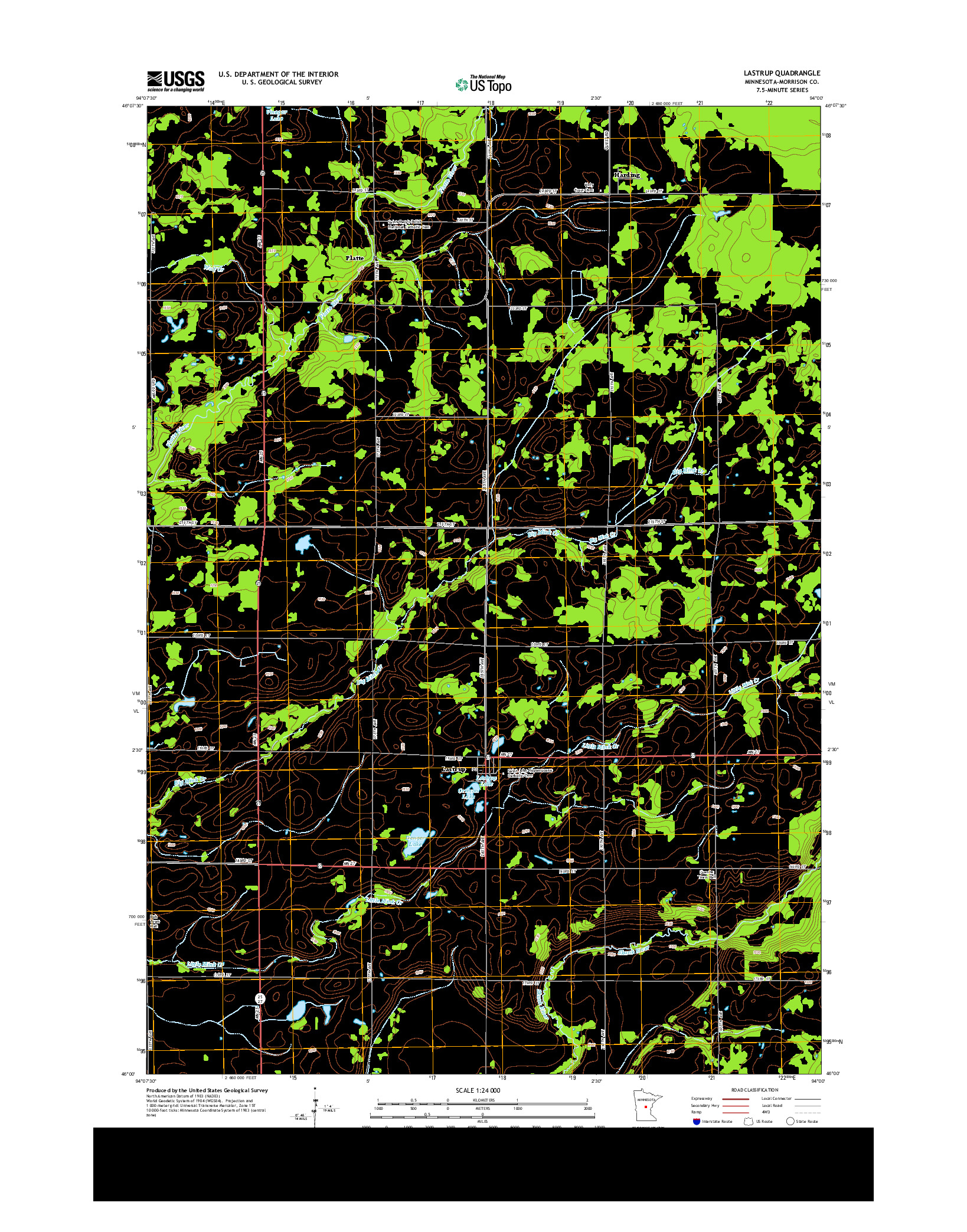 USGS US TOPO 7.5-MINUTE MAP FOR LASTRUP, MN 2013