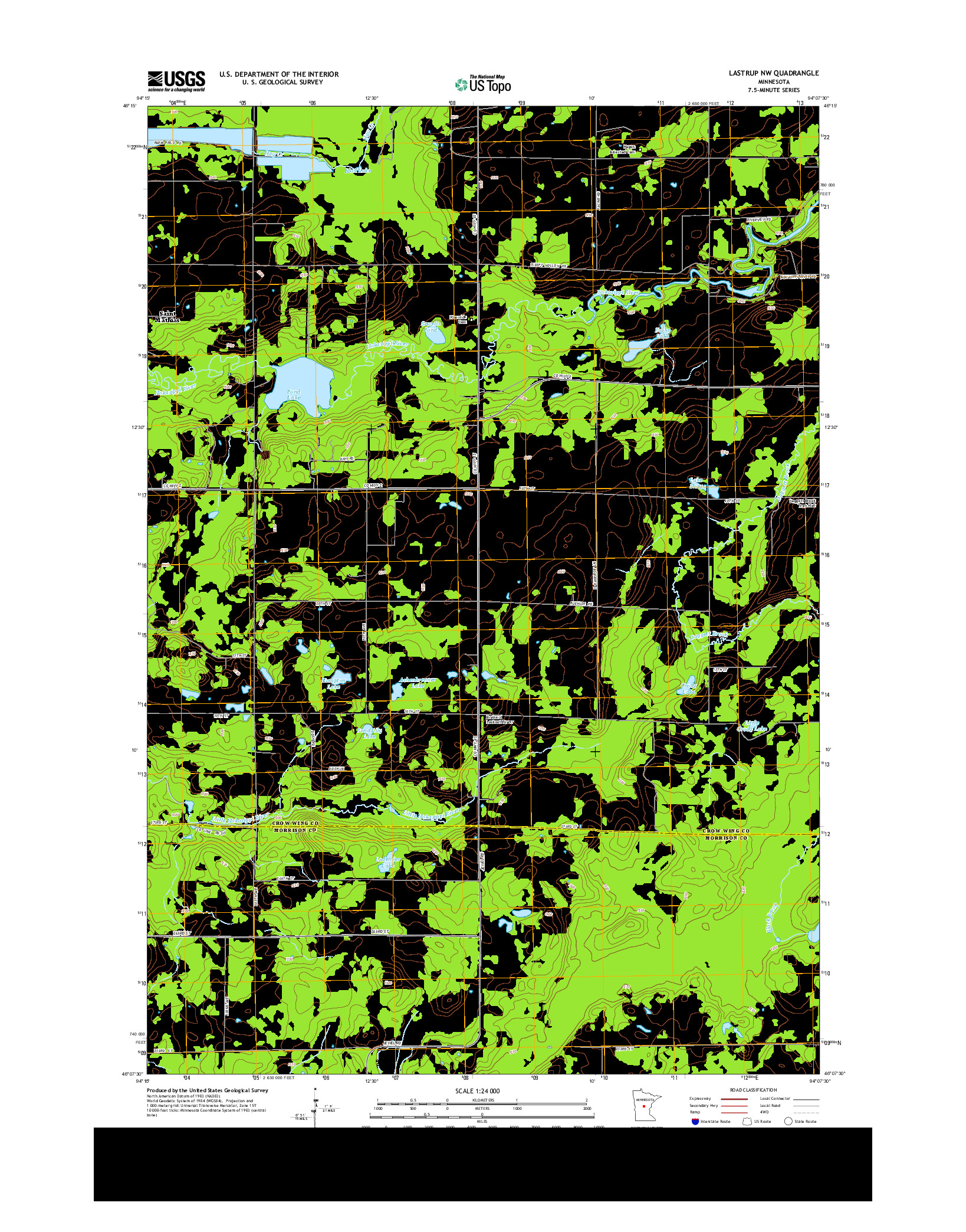 USGS US TOPO 7.5-MINUTE MAP FOR LASTRUP NW, MN 2013