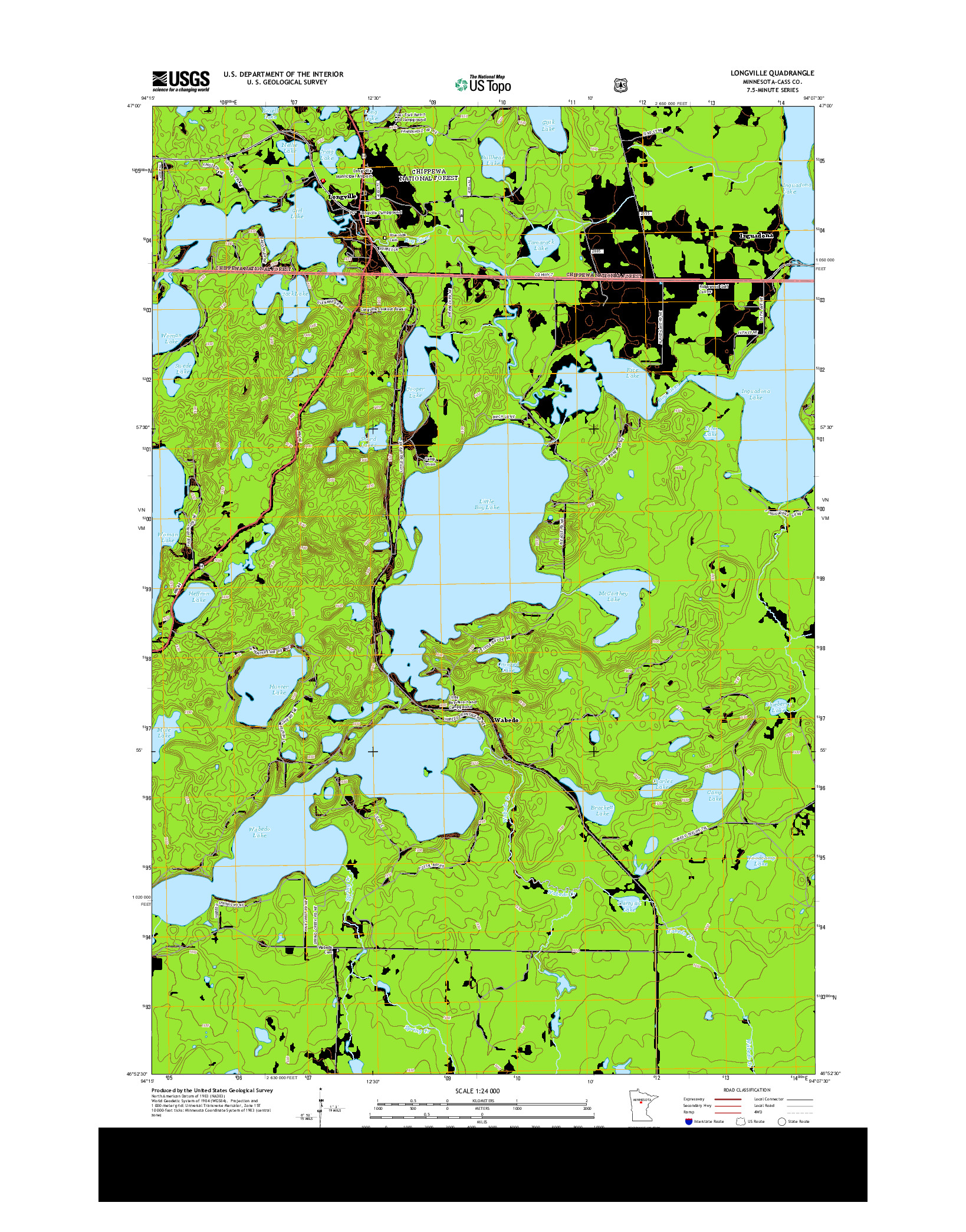 USGS US TOPO 7.5-MINUTE MAP FOR LONGVILLE, MN 2013
