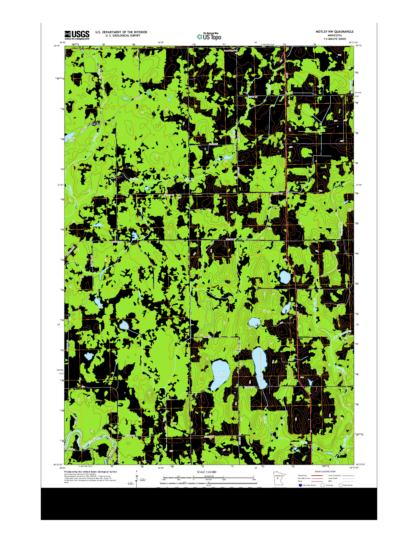 USGS US TOPO 7.5-MINUTE MAP FOR MOTLEY NW, MN 2013