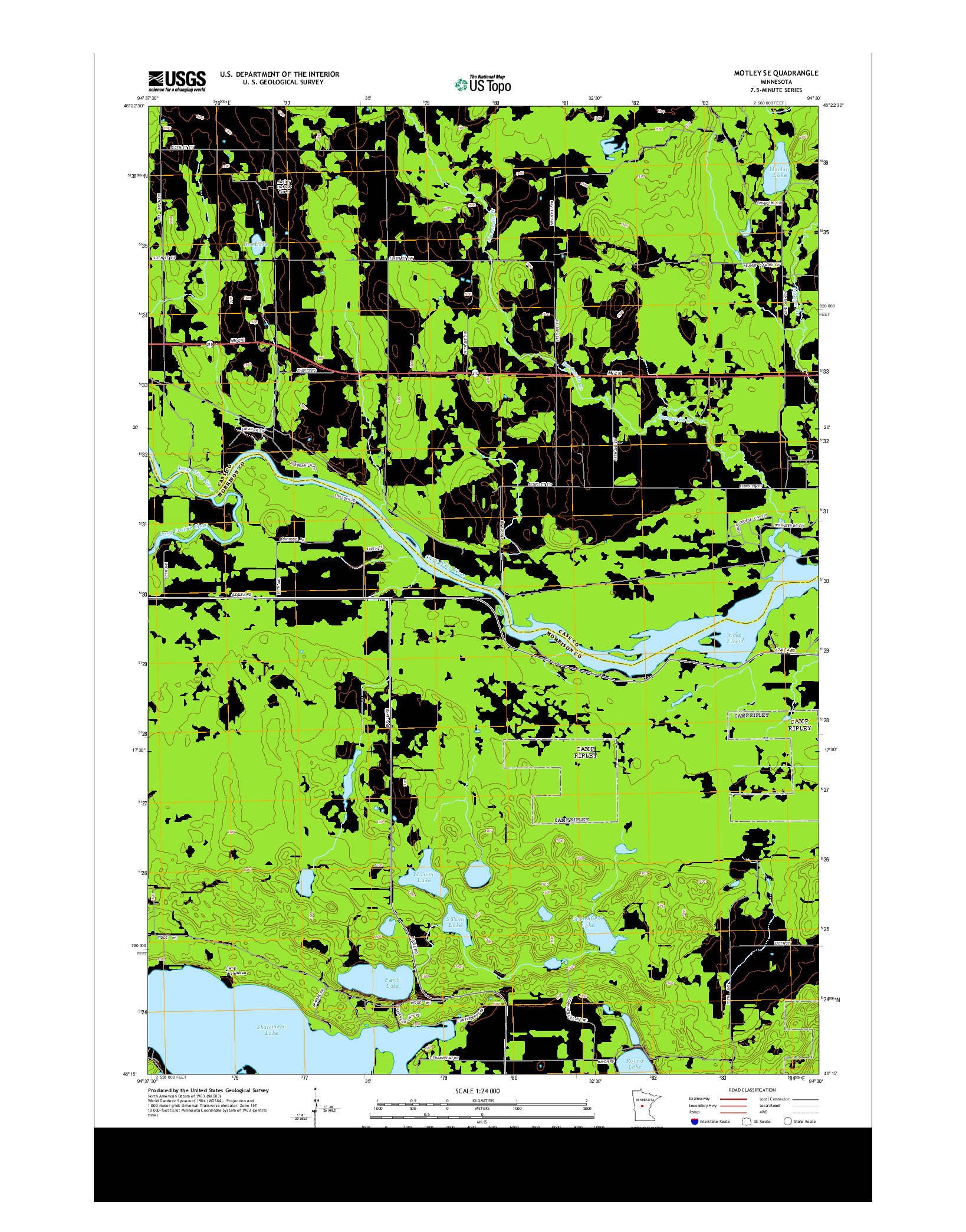 USGS US TOPO 7.5-MINUTE MAP FOR MOTLEY SE, MN 2013