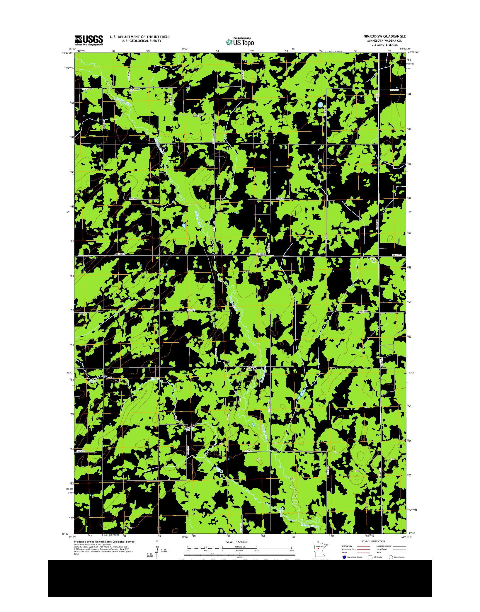 USGS US TOPO 7.5-MINUTE MAP FOR NIMROD SW, MN 2013