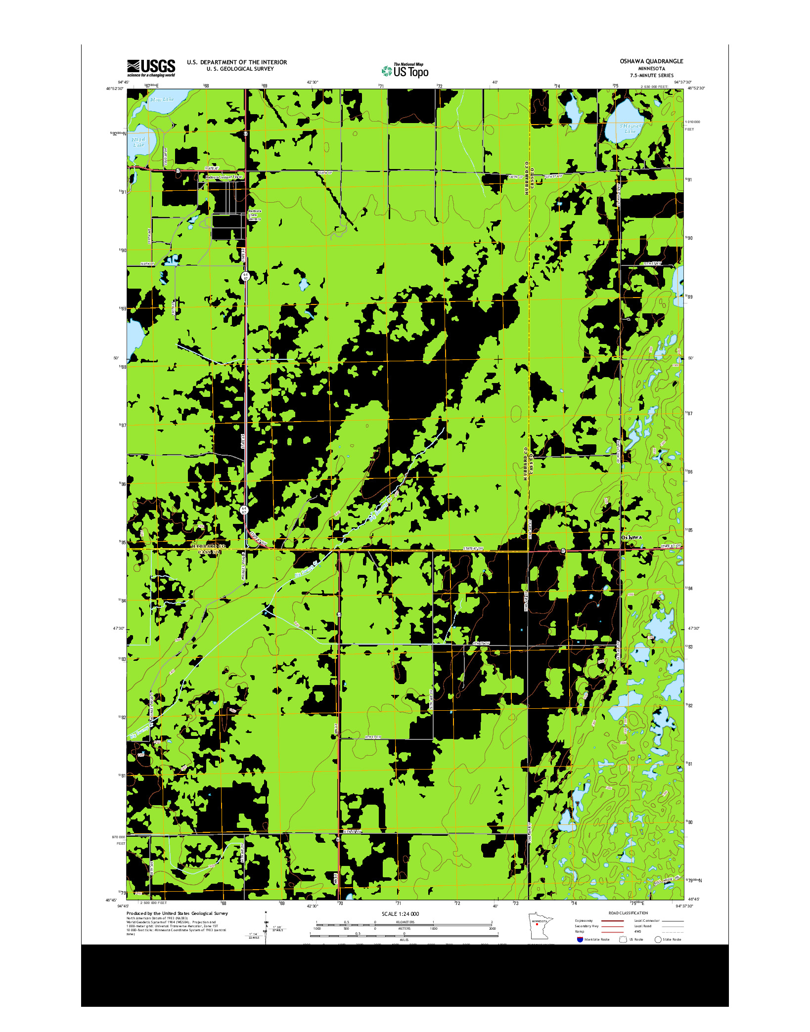 USGS US TOPO 7.5-MINUTE MAP FOR OSHAWA, MN 2013