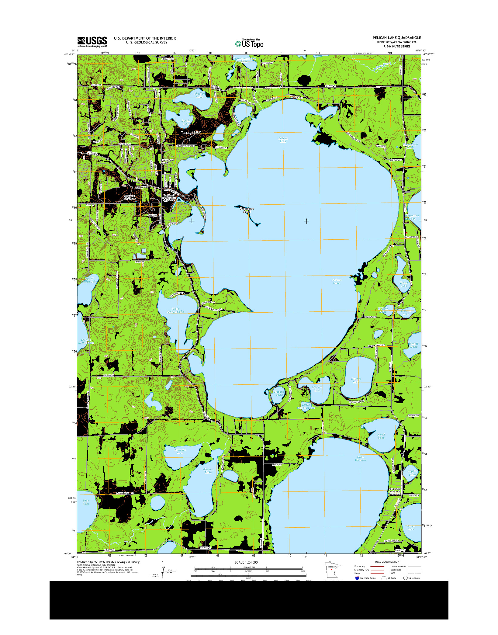 USGS US TOPO 7.5-MINUTE MAP FOR PELICAN LAKE, MN 2013