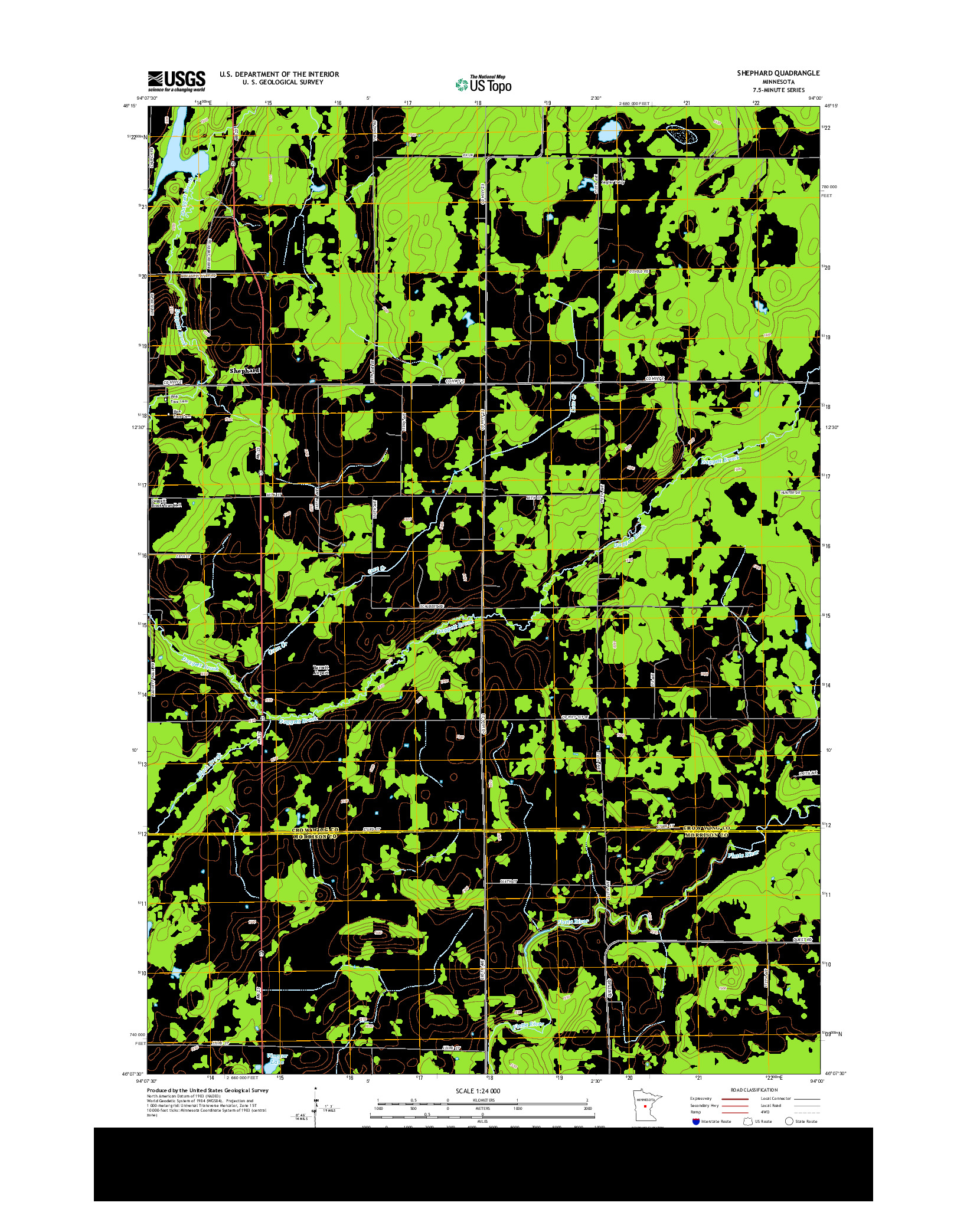 USGS US TOPO 7.5-MINUTE MAP FOR SHEPHARD, MN 2013