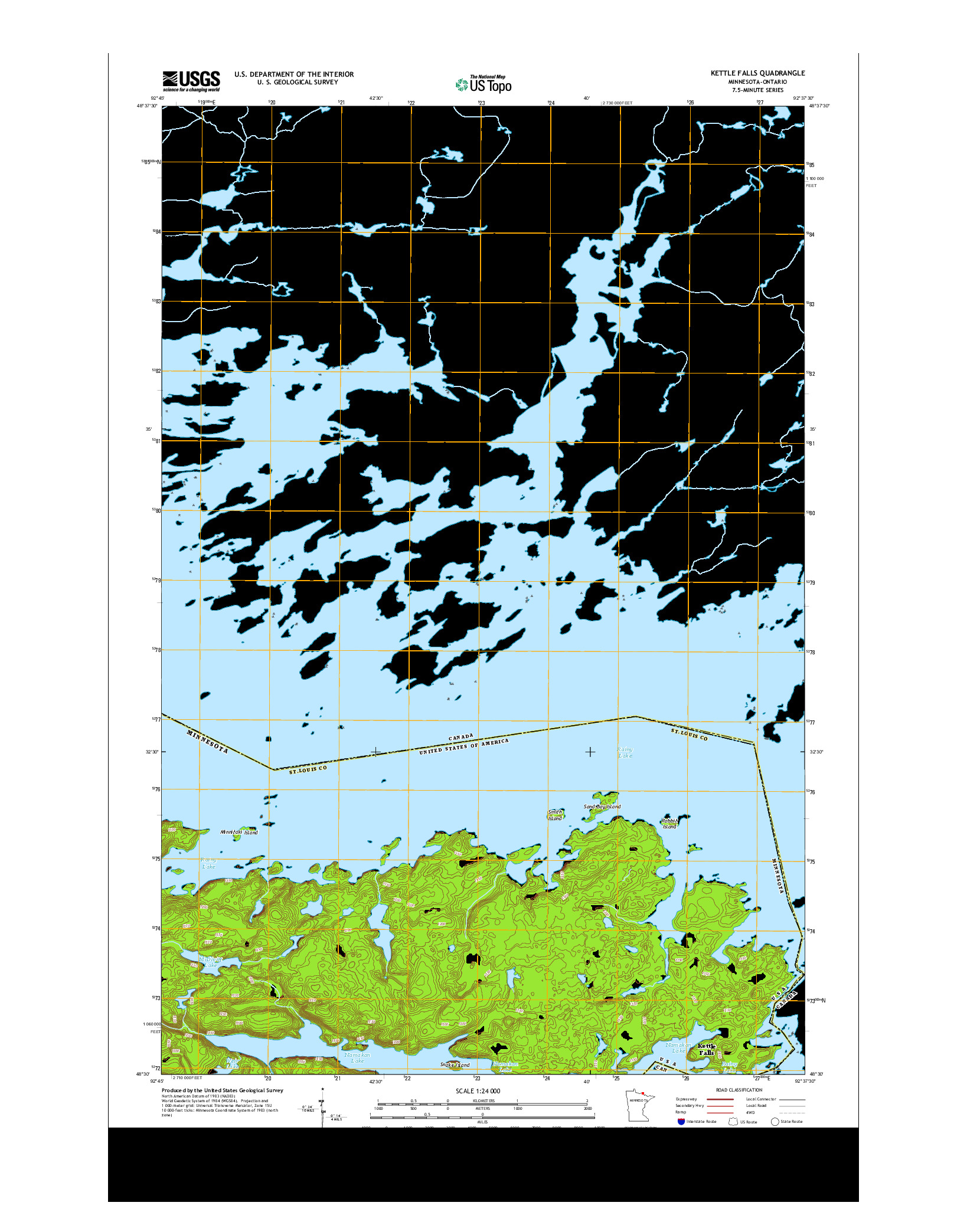 USGS US TOPO 7.5-MINUTE MAP FOR KETTLE FALLS, MN-ON 2013