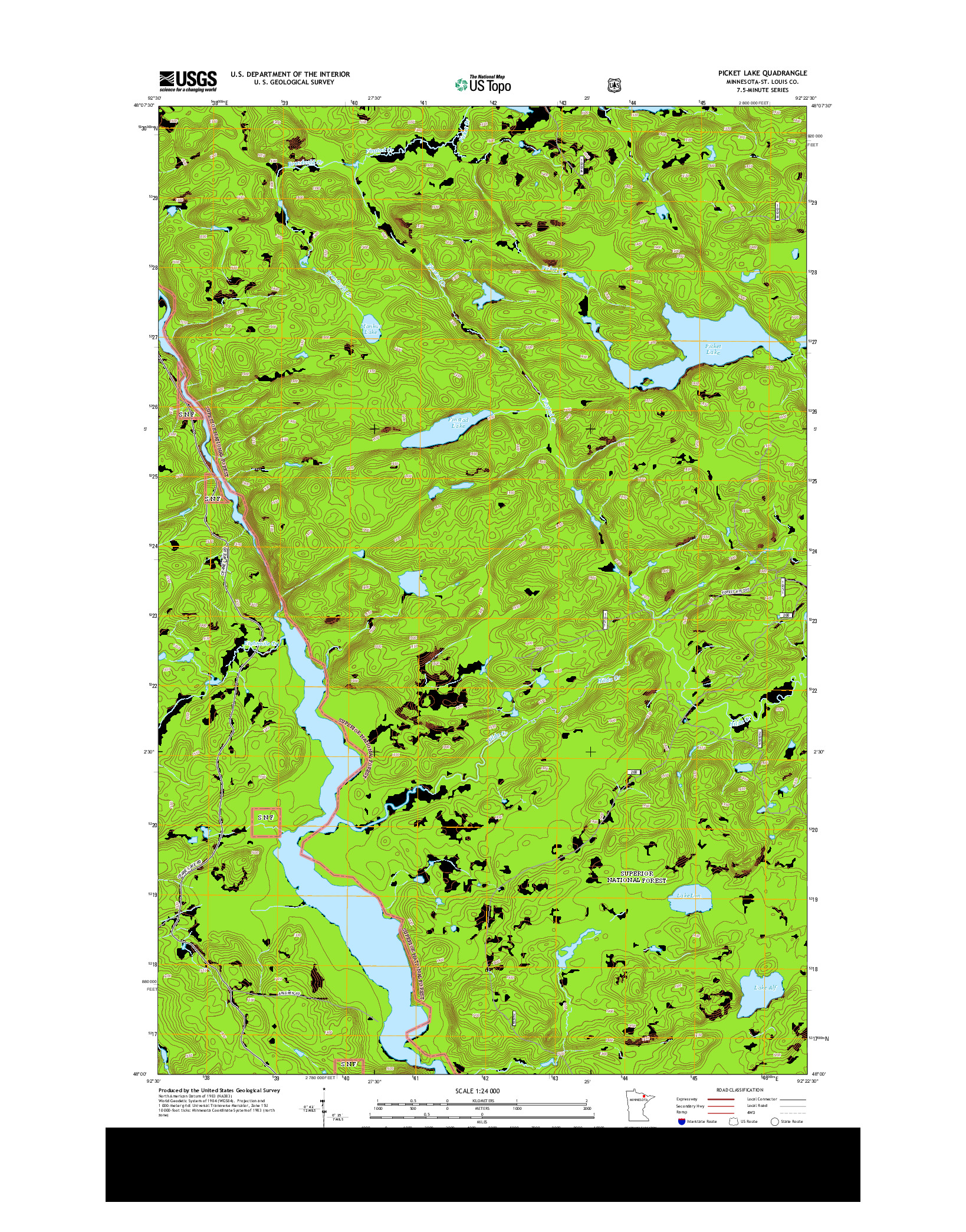 USGS US TOPO 7.5-MINUTE MAP FOR PICKET LAKE, MN 2013