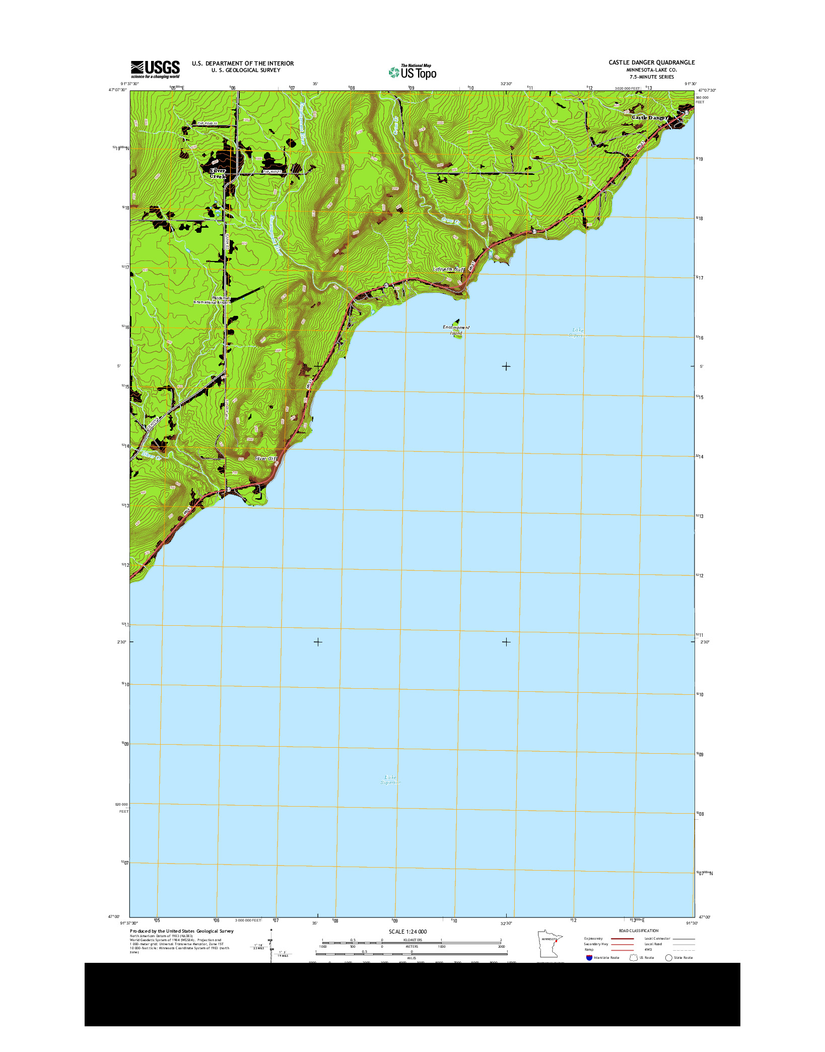 USGS US TOPO 7.5-MINUTE MAP FOR CASTLE DANGER, MN 2013