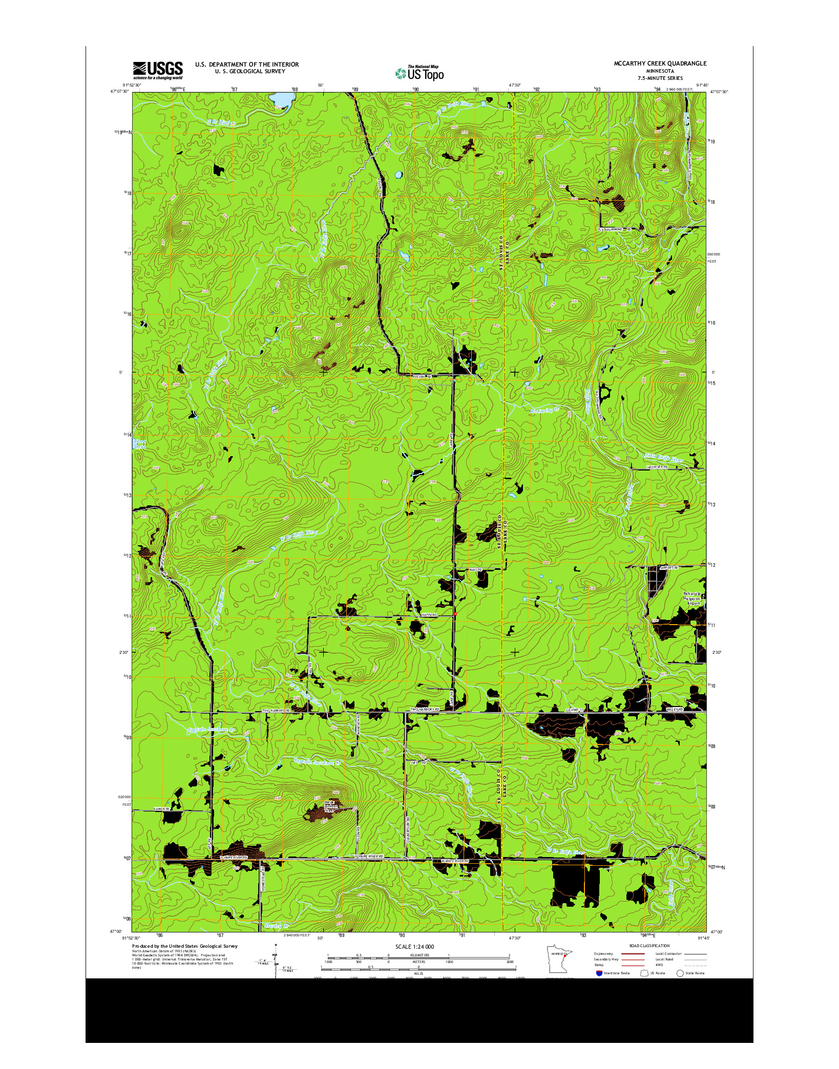 USGS US TOPO 7.5-MINUTE MAP FOR MCCARTHY CREEK, MN 2013