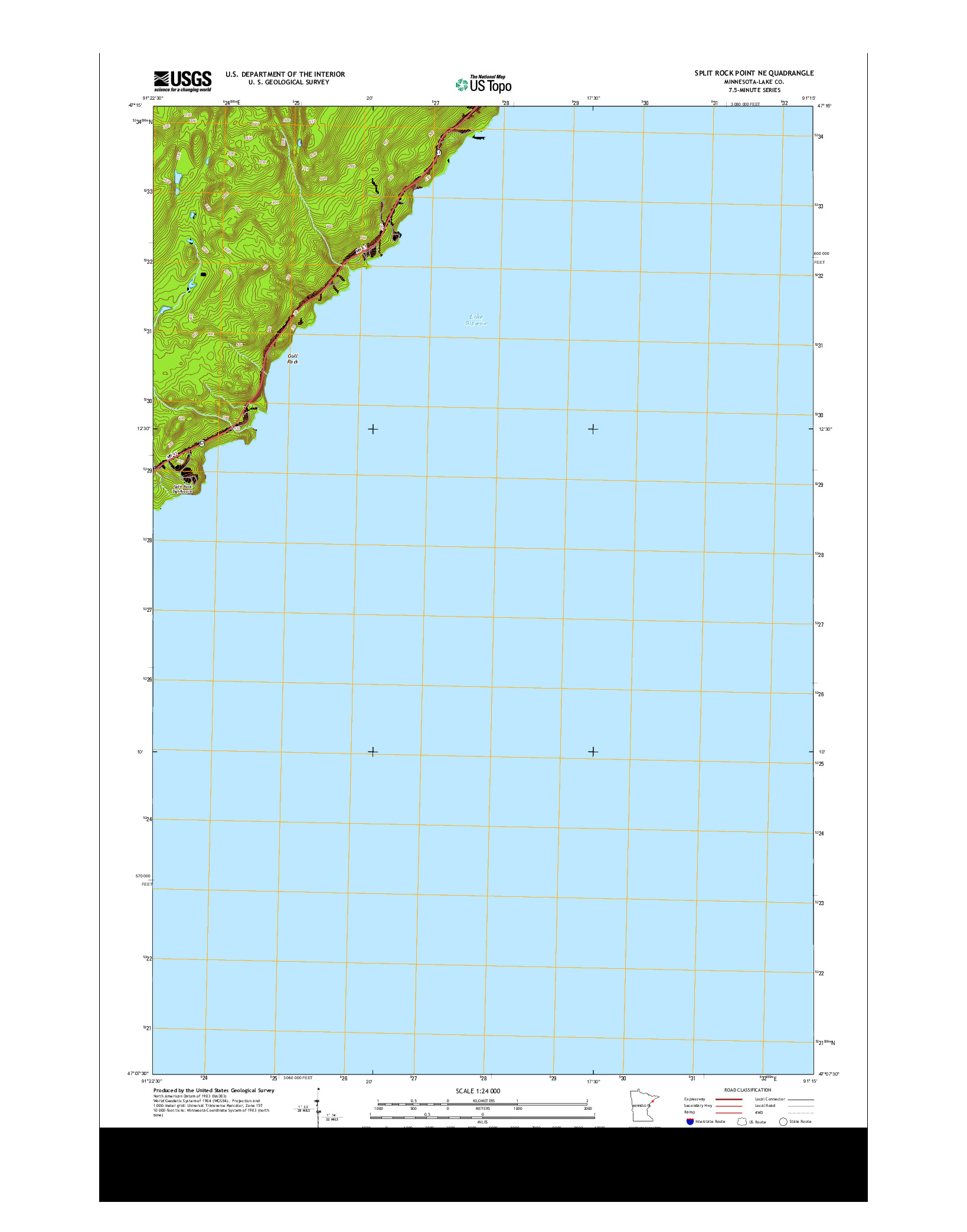 USGS US TOPO 7.5-MINUTE MAP FOR SPLIT ROCK POINT NE, MN 2013