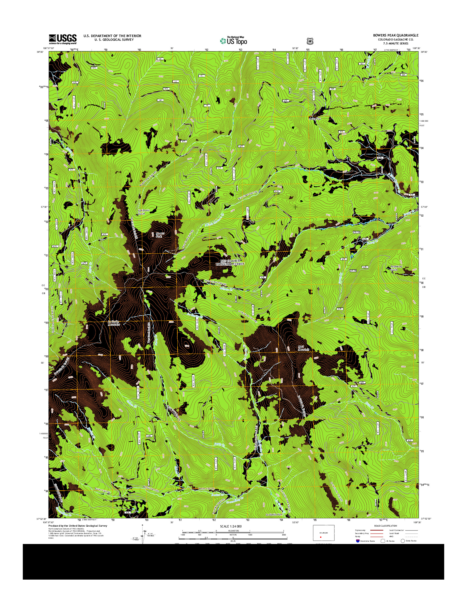 USGS US TOPO 7.5-MINUTE MAP FOR BOWERS PEAK, CO 2013