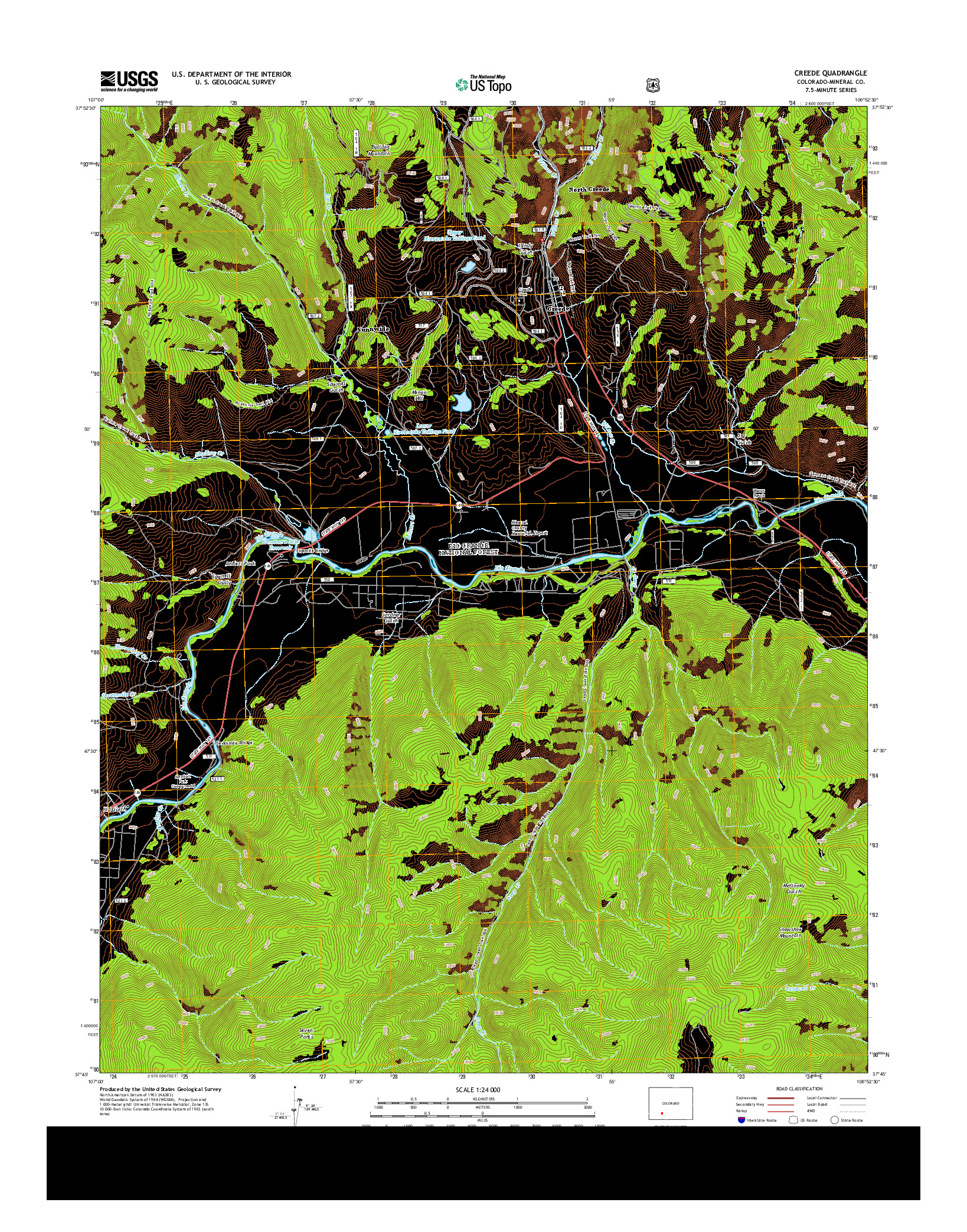 USGS US TOPO 7.5-MINUTE MAP FOR CREEDE, CO 2013