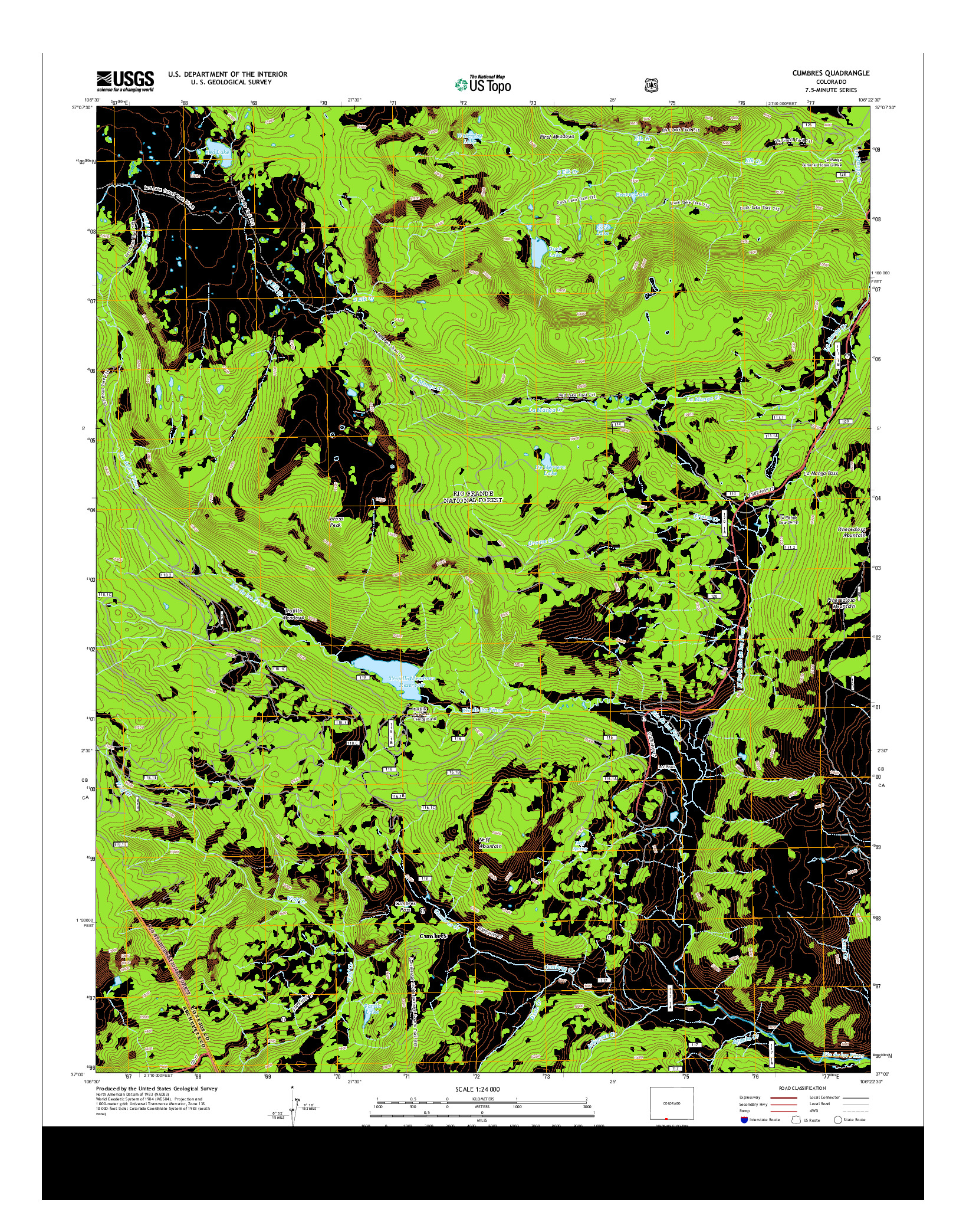 USGS US TOPO 7.5-MINUTE MAP FOR CUMBRES, CO 2013