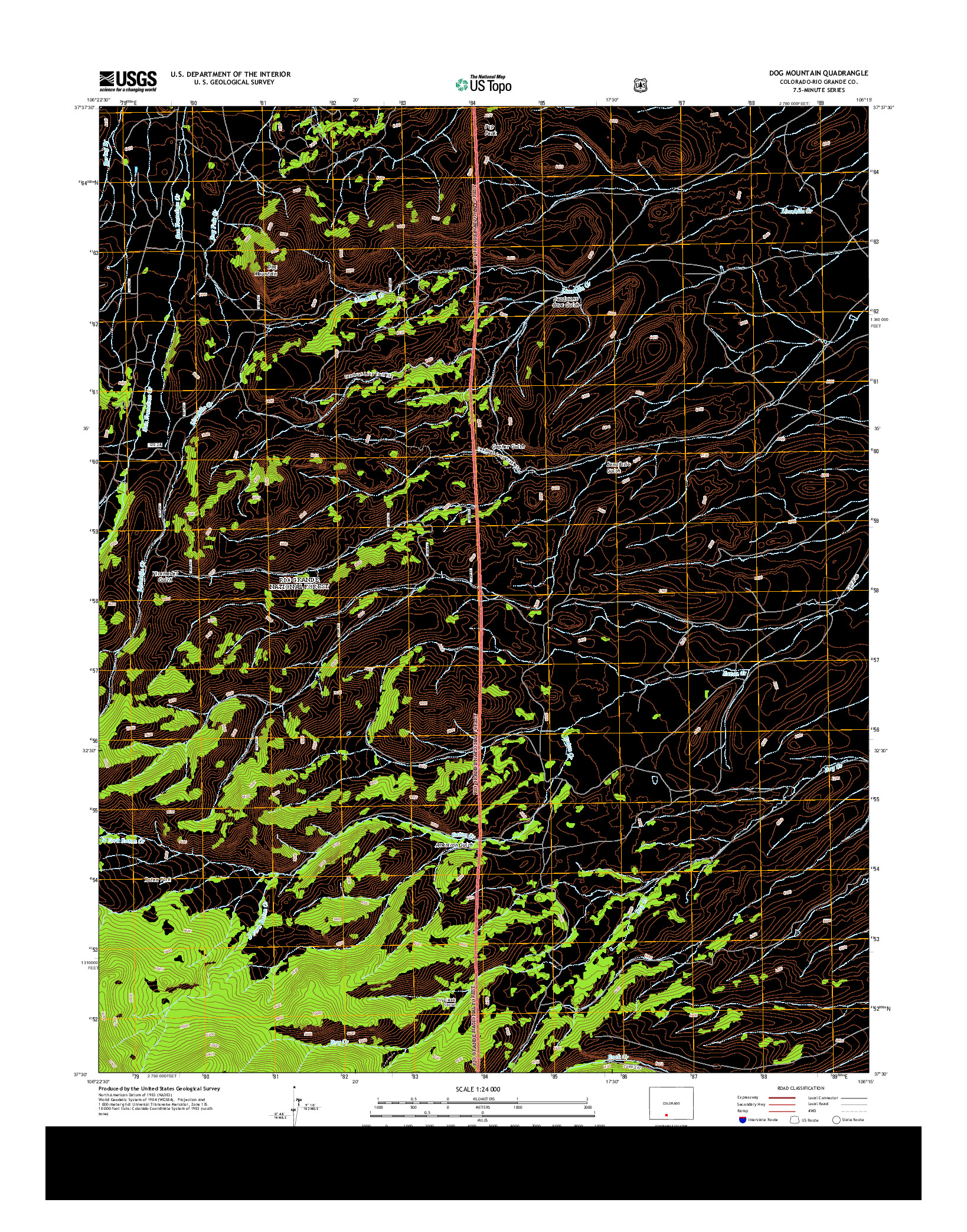 USGS US TOPO 7.5-MINUTE MAP FOR DOG MOUNTAIN, CO 2013