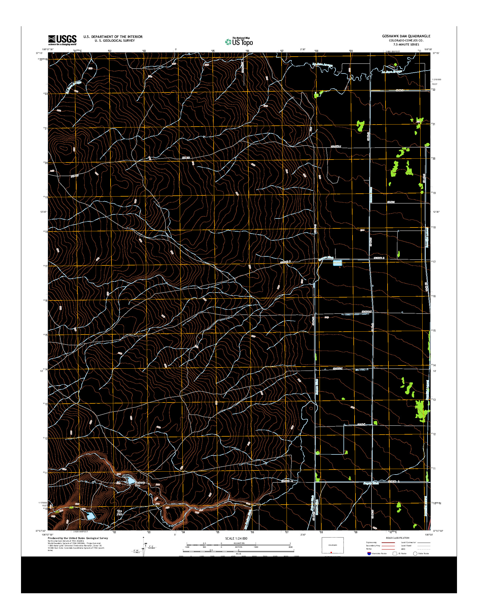 USGS US TOPO 7.5-MINUTE MAP FOR GOSHAWK DAM, CO 2013
