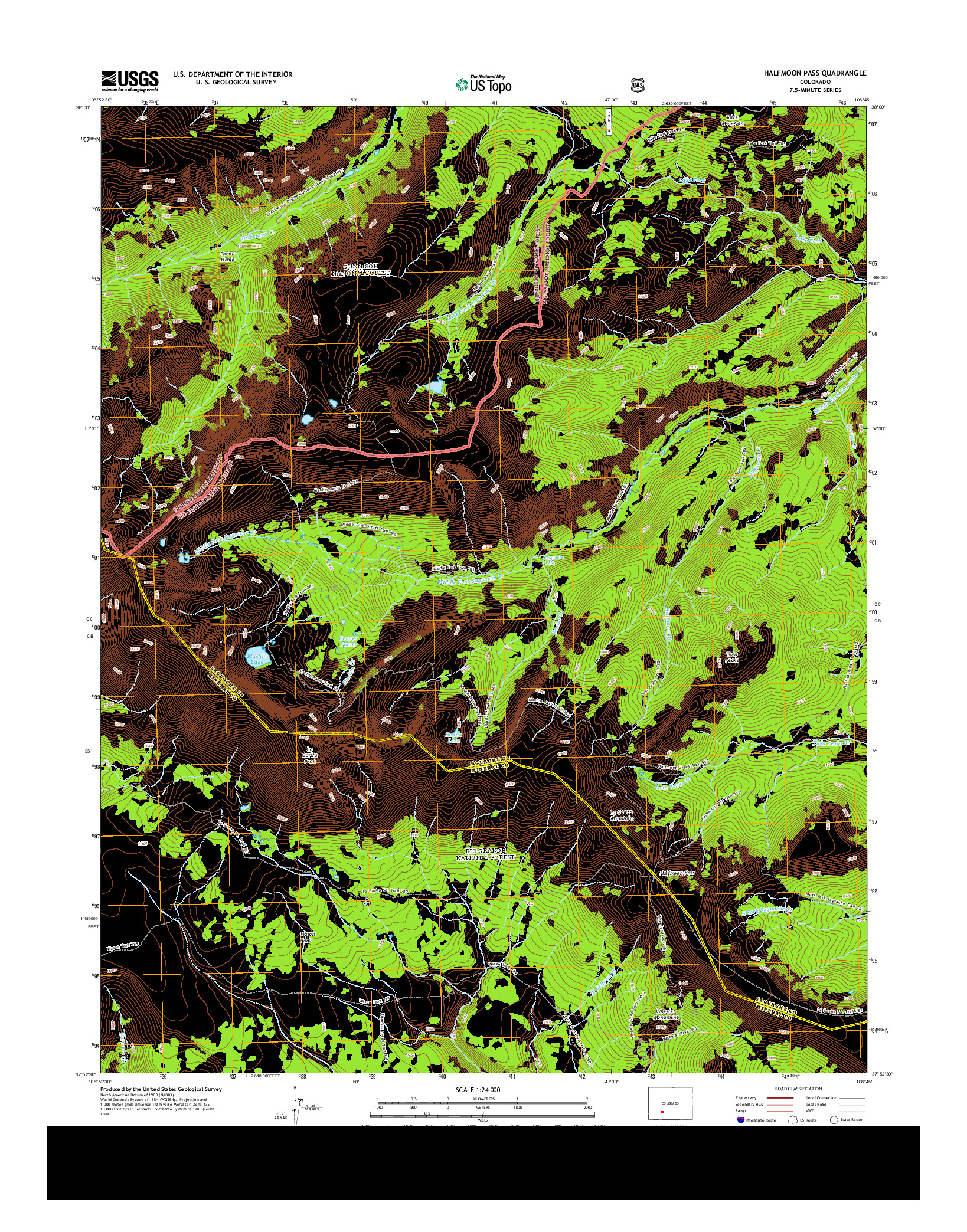 USGS US TOPO 7.5-MINUTE MAP FOR HALFMOON PASS, CO 2013